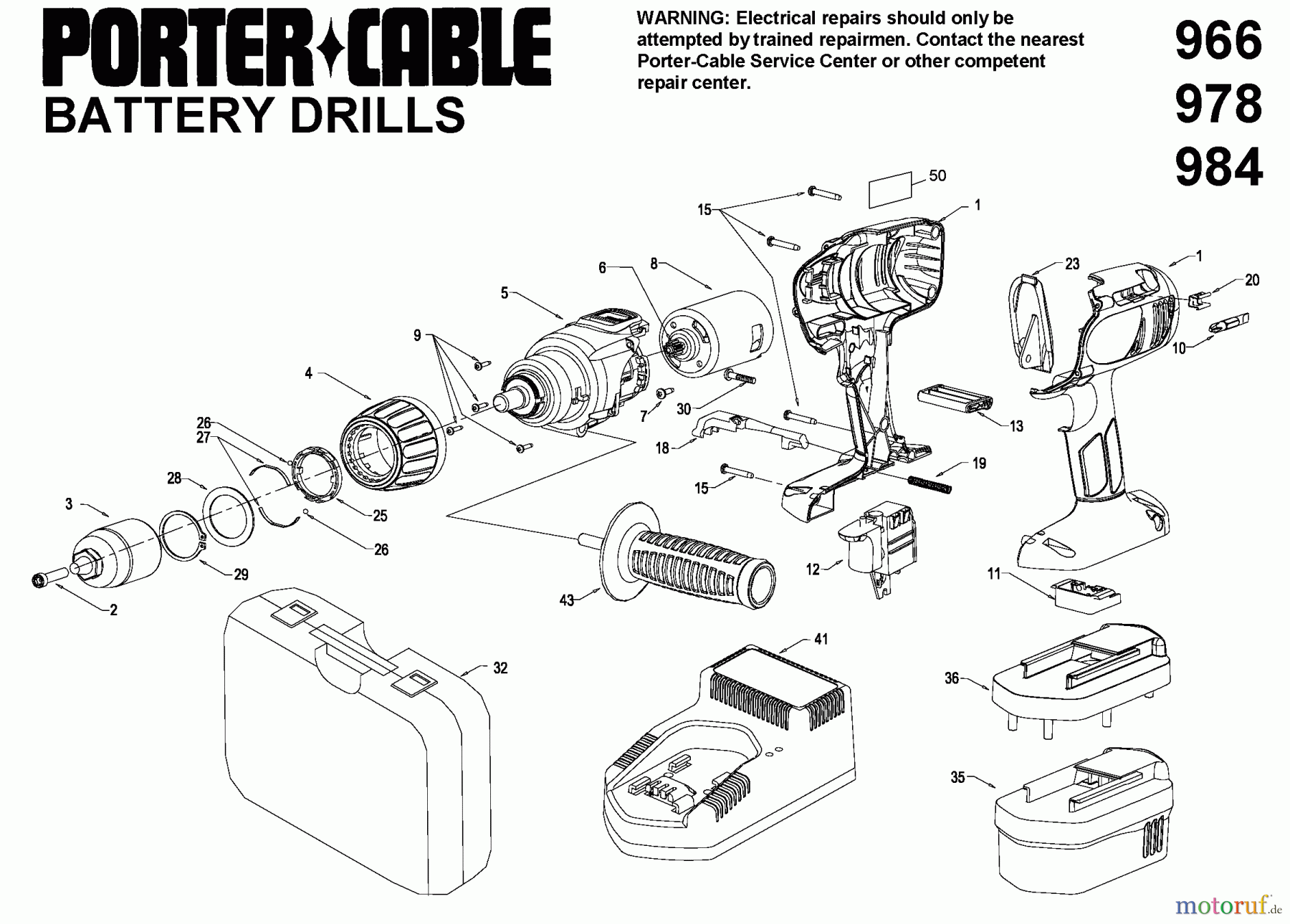PORTER CABLE Divers 21123 9966 Seite 1