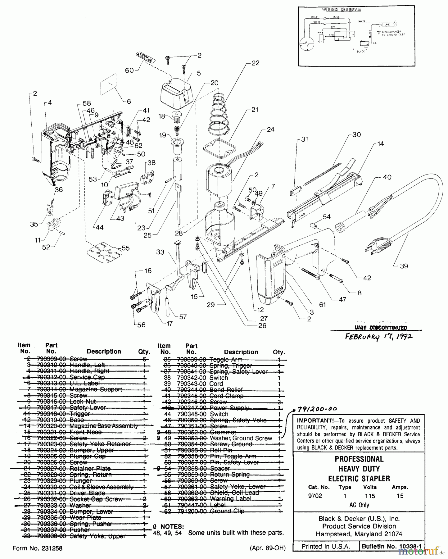 BLACK+DECKER PROFESSIONELL ZUBEHÖR, ANBAUGERÄTE & UNMOTORISIERT ELEC.CRWN.STPLR.(EWS-5018 9702 Seite 1