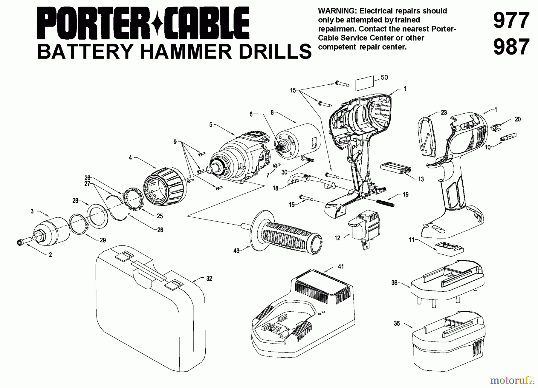 PORTER CABLE Divers 19.2V HDD KIT 987 Seite 1
