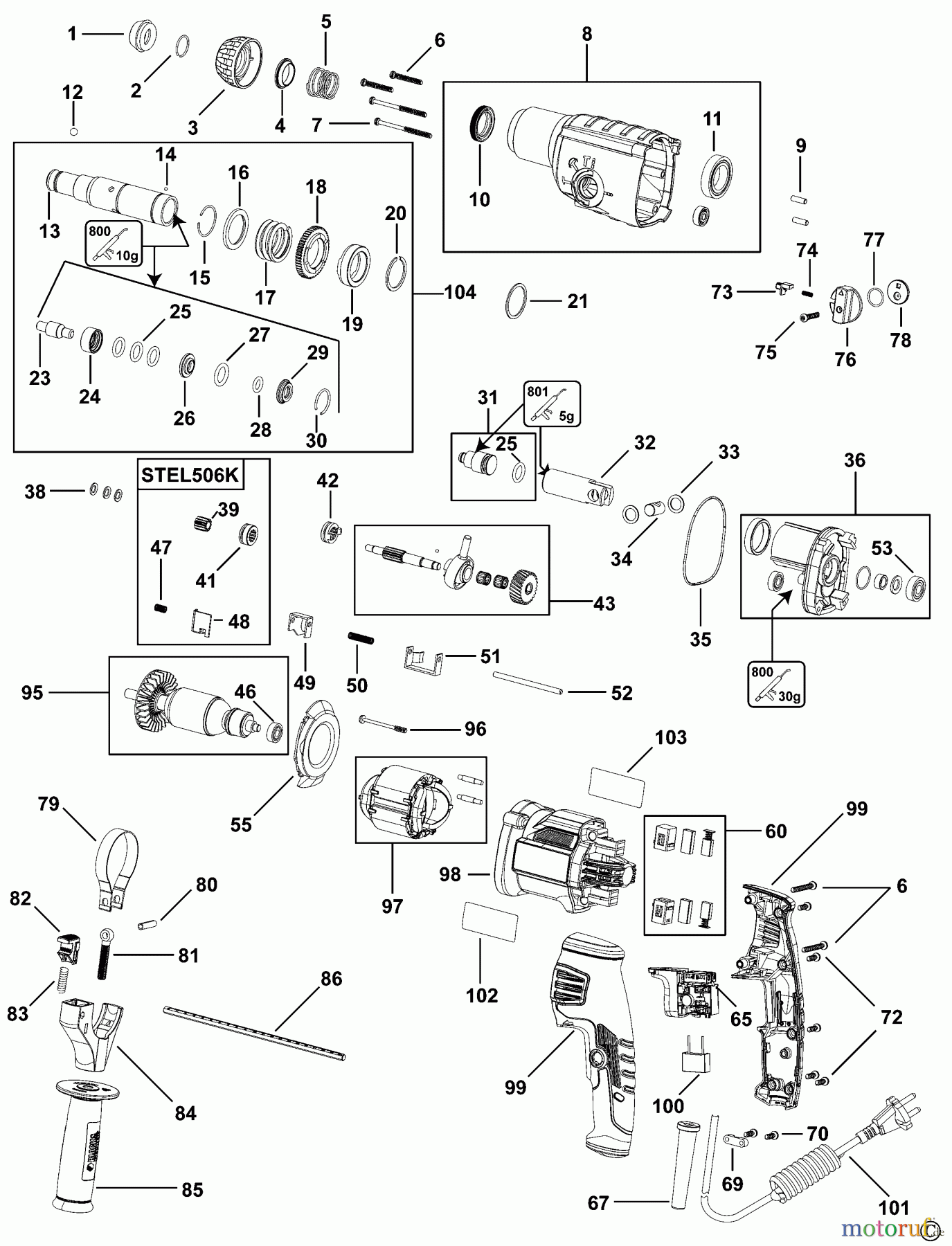 STANLEY HAMMERS ROTARY HAMMERS SDS-PLUS DREHHAMMER STEL505K Seite 1