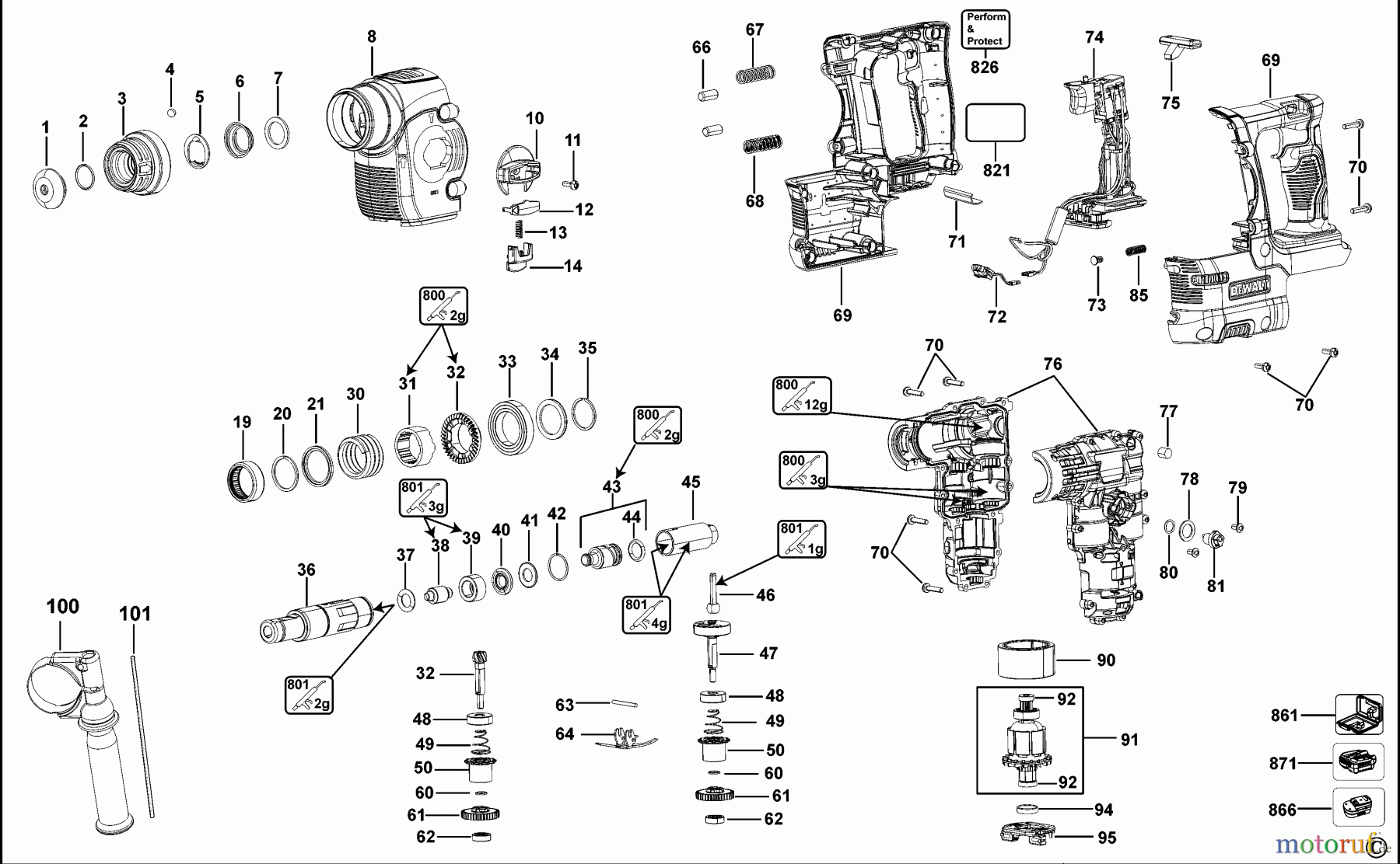  DEWALT Bohrhämmer Bohrhämmer SDS-PLUS DREHHAMMER DCH253 Seite 1