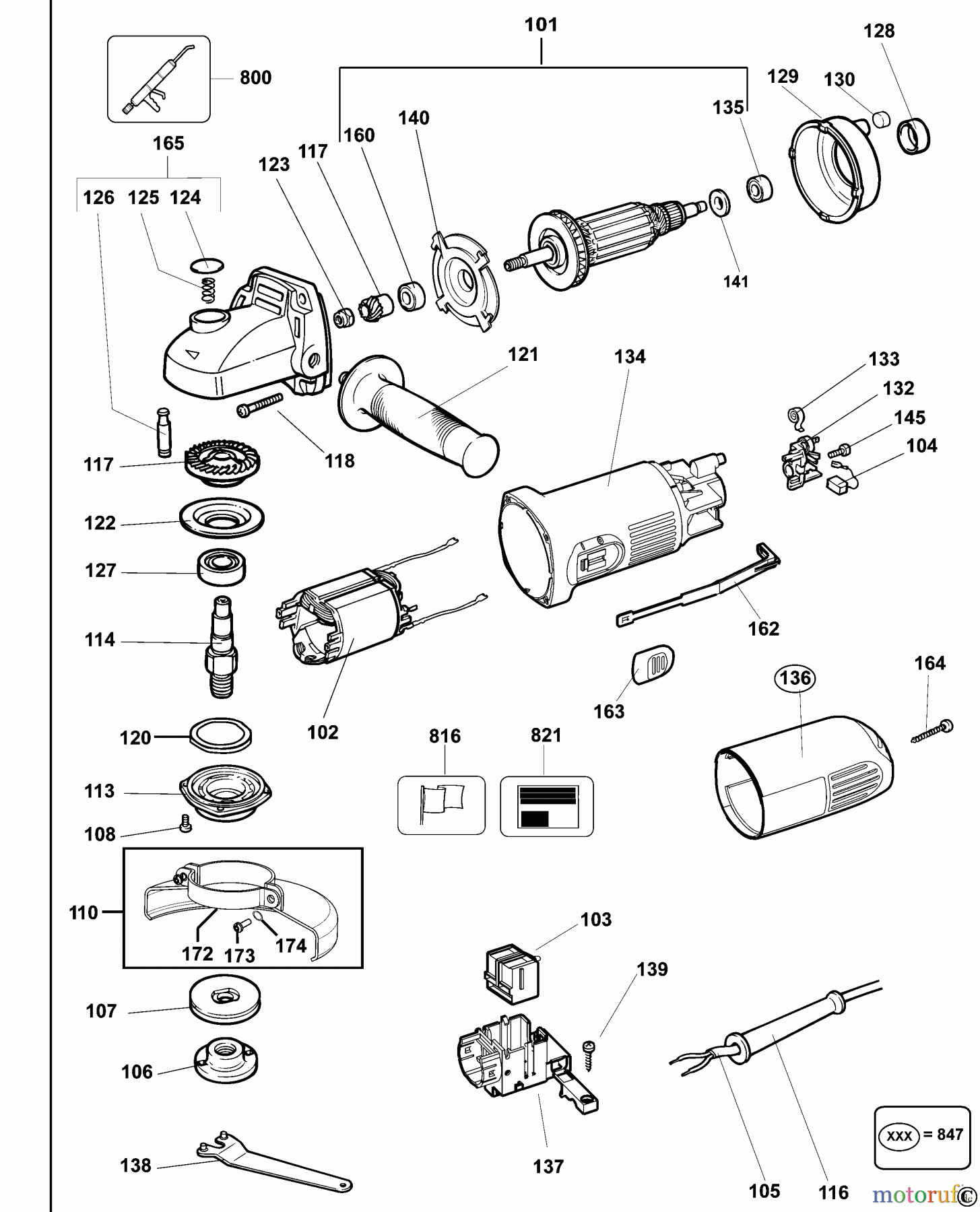  DEWALT METALLBEARBEITUNG WINKELSCHLEIFER 100-125MM KLEINER WINKELSCHLEIFER DW820 Seite 1