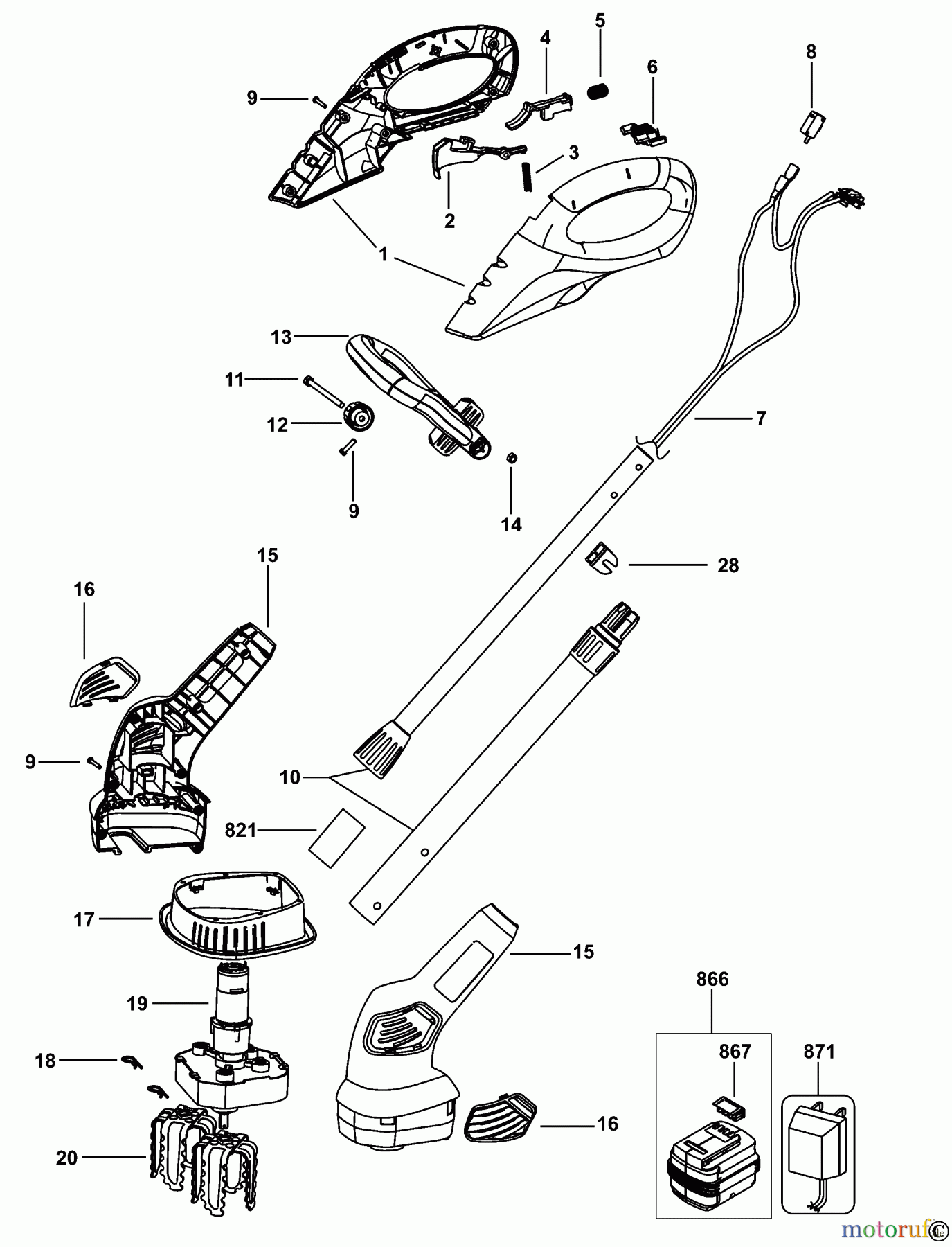 BLACK+DECKER AUSSERHALB KANTENSCHNEIDER, UNKRAUTSTECHER UND GARTENARBEITER ELEKTRO-UNKRAUTJÄTER GC818 Seite 1