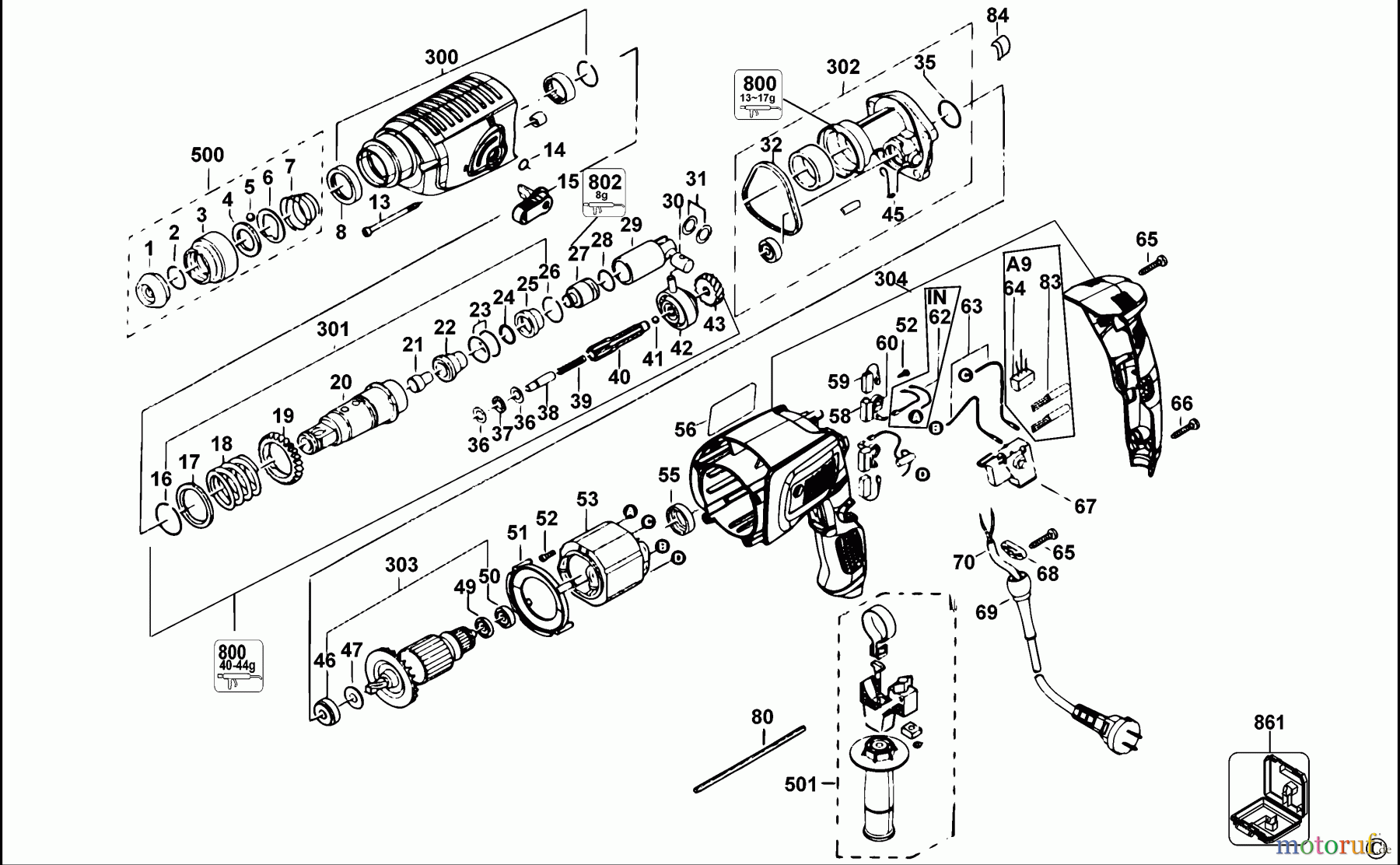 BLACK+DECKER PROFESSIONELL HAMMER DREHHAMMER BPHR202K Seite 1