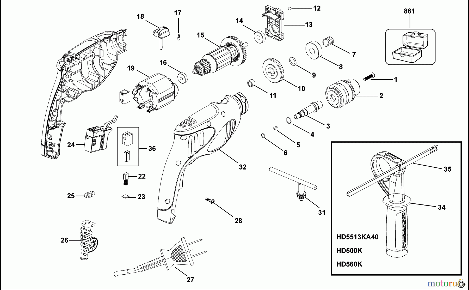 BLACK+DECKER PROFESSIONELL BOHRER, MAGNETBOHRMASCHINE, GEWINDESCHNEIDER BOHRER HD5513KA40 Seite 1