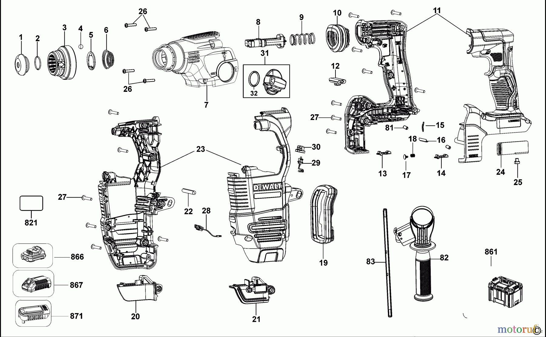 DEWALT Bohrhämmer Bohrhämmer SDS-PLUS DREHBOHRHAMMER DCH323 Seite 1