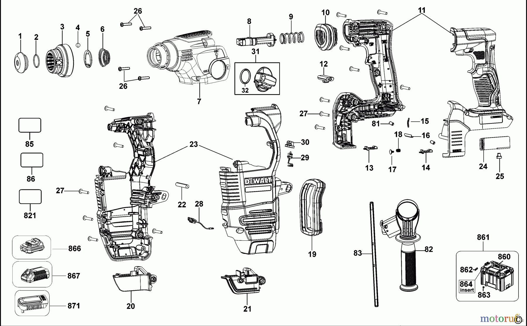  DEWALT Bohrhämmer Bohrhämmer SDS-PLUS DREHBOHRHAMMER DCH333 Seite 1