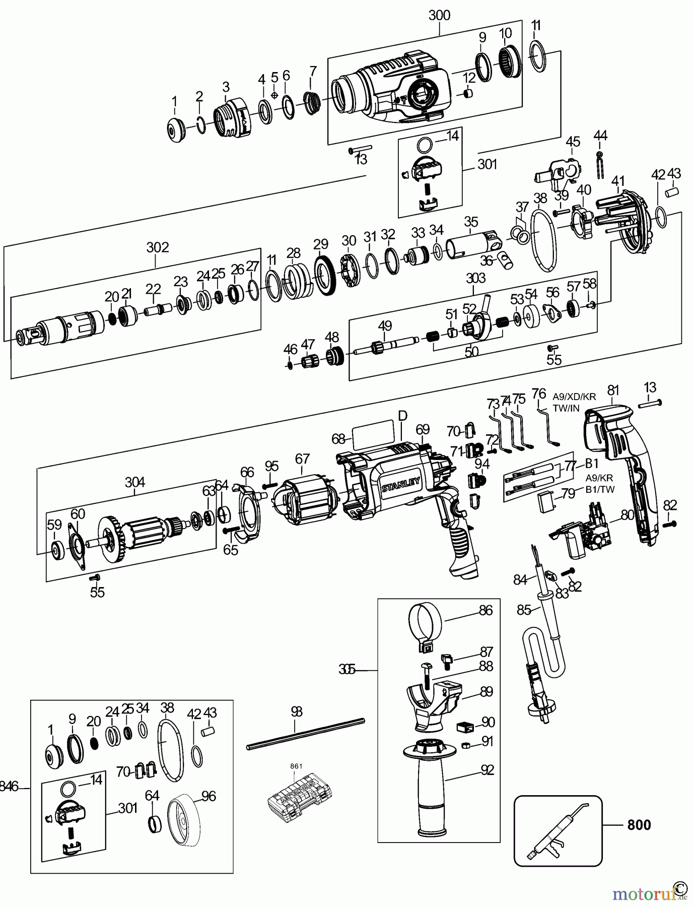 STANLEY HAMMERS ROTARY HAMMERS SDS-PLUS DREHHAMMER SHR243K Seite 1