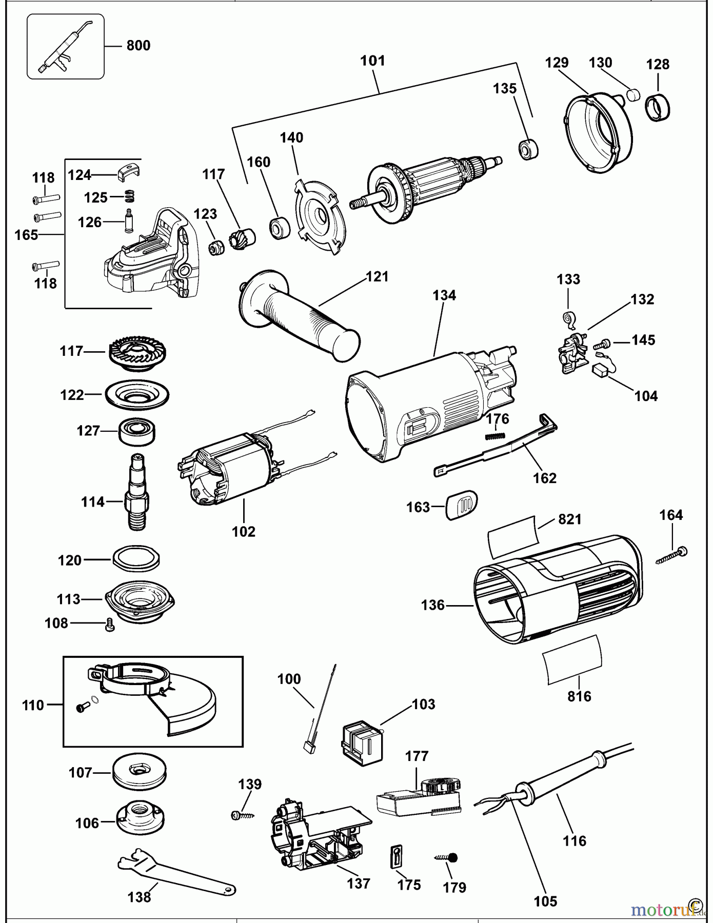  DEWALT METALLBEARBEITUNG WINKELSCHLEIFER 100-125MM KLEINER WINKELSCHLEIFER DWE4119 Seite 1