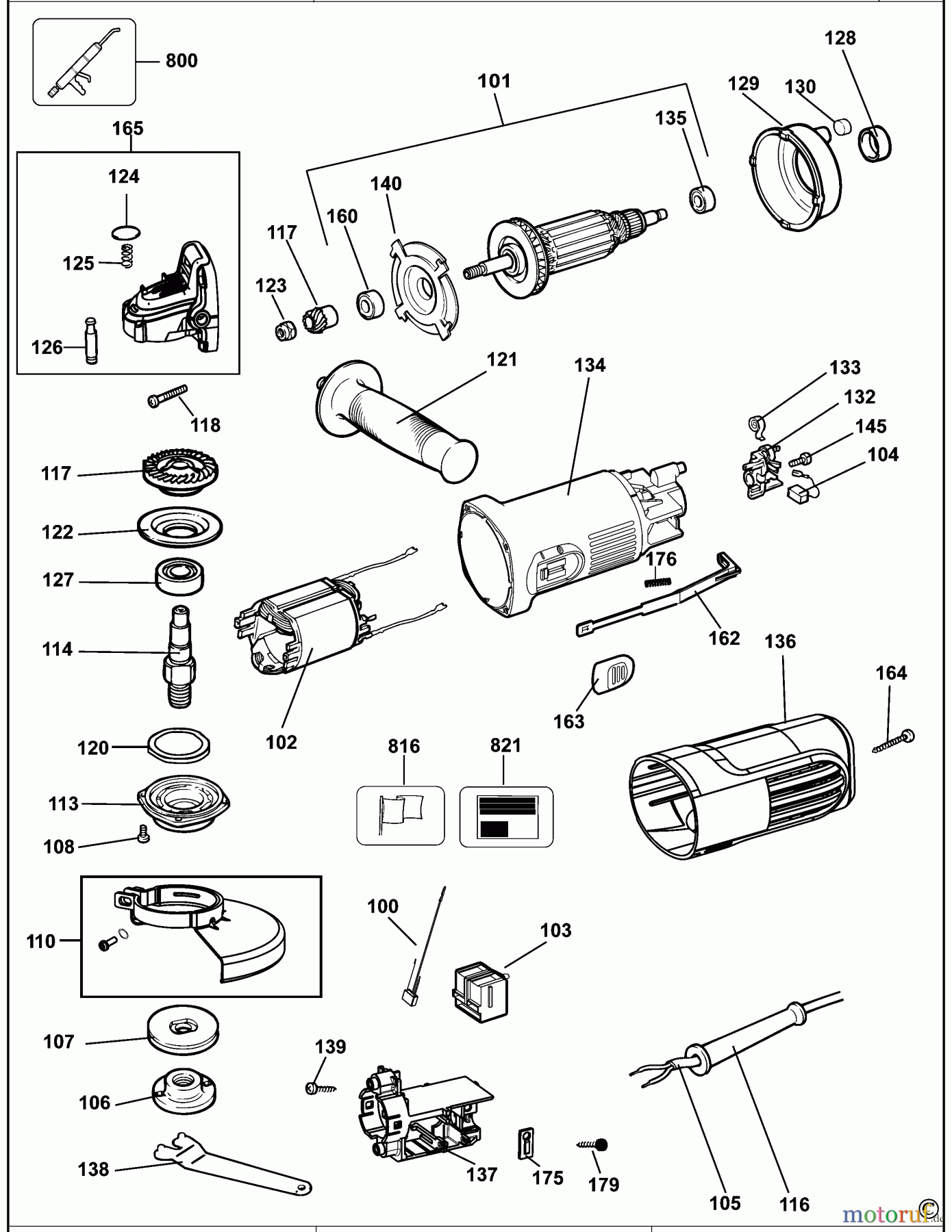 DEWALT METALLBEARBEITUNG WINKELSCHLEIFER 100-125MM KLEINER WINKELSCHLEIFER DW802 Seite 1