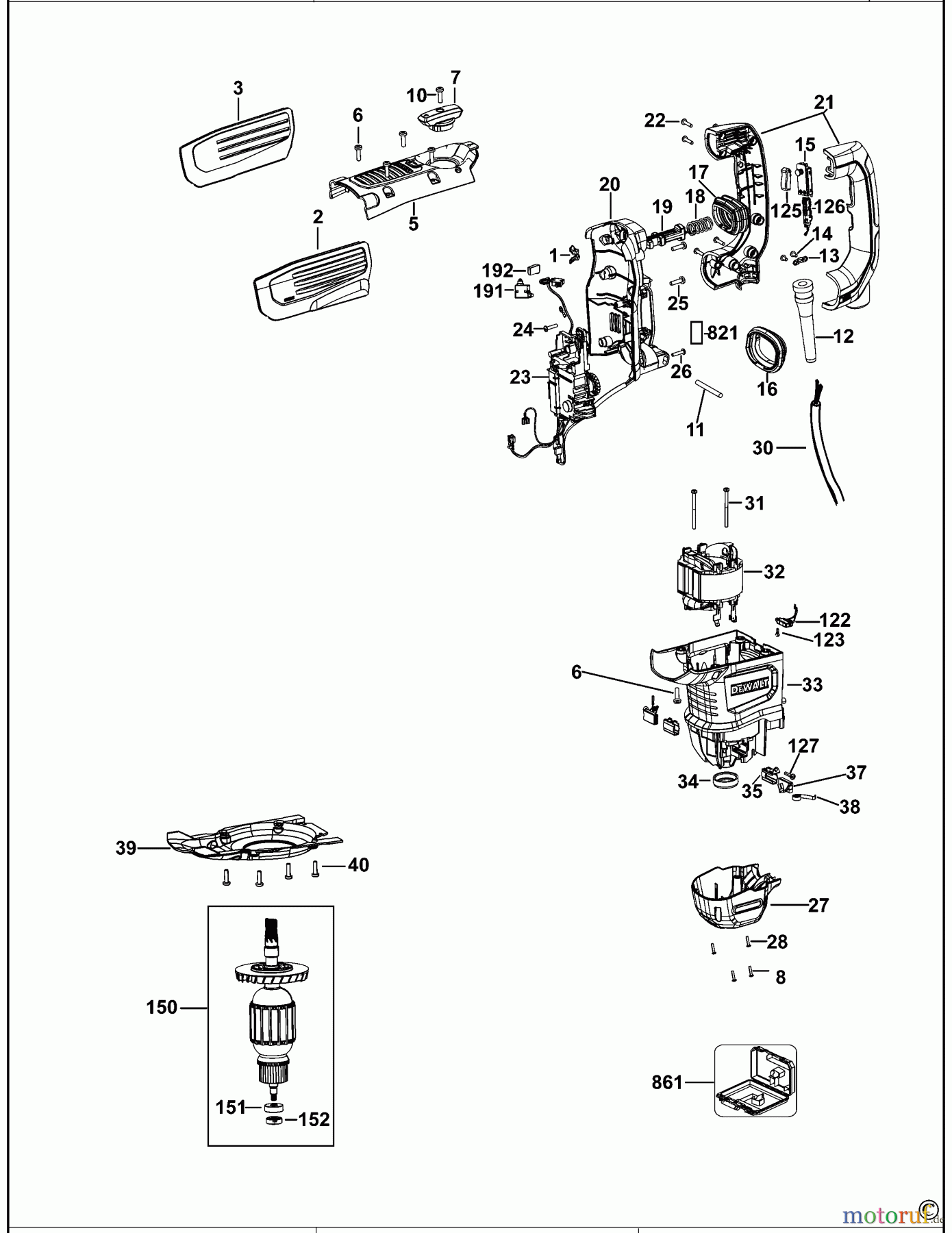  DEWALT Bohrhämmer Bohrhämmer SDS-MAX DREHHAMMER D25733 Seite 1
