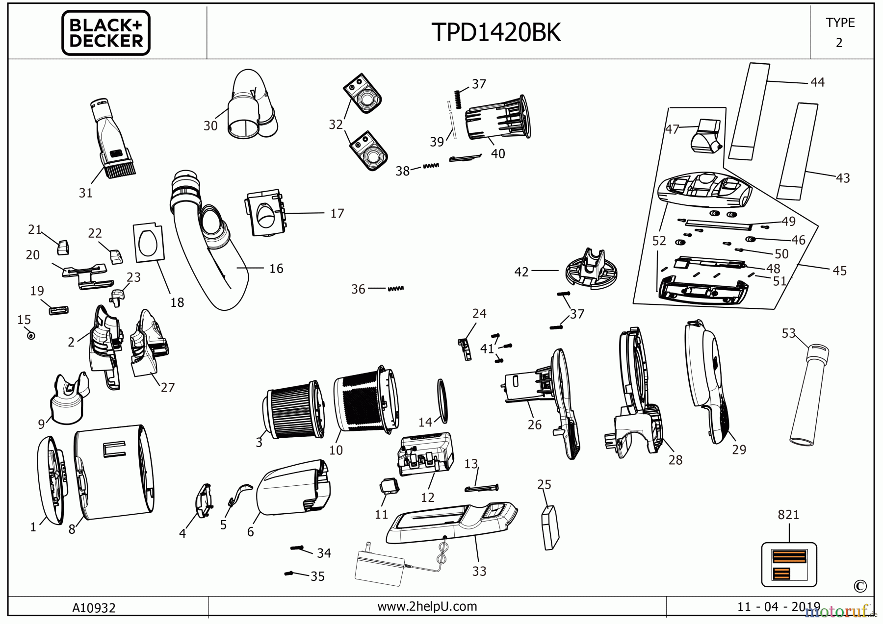 BLACK+DECKER HAUSHALT REINIGUNG STAUBSAUGER TPD1420BK Seite 2
