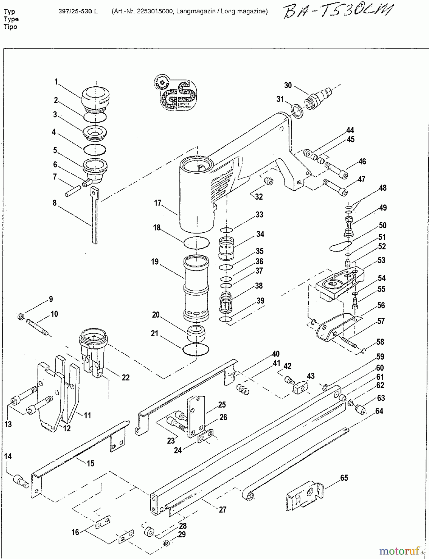 BOSTITCH ACCESSORIES DRUCKLUFTKLAMMER AGRAFEUSE 397/25-530 L Seite 1
