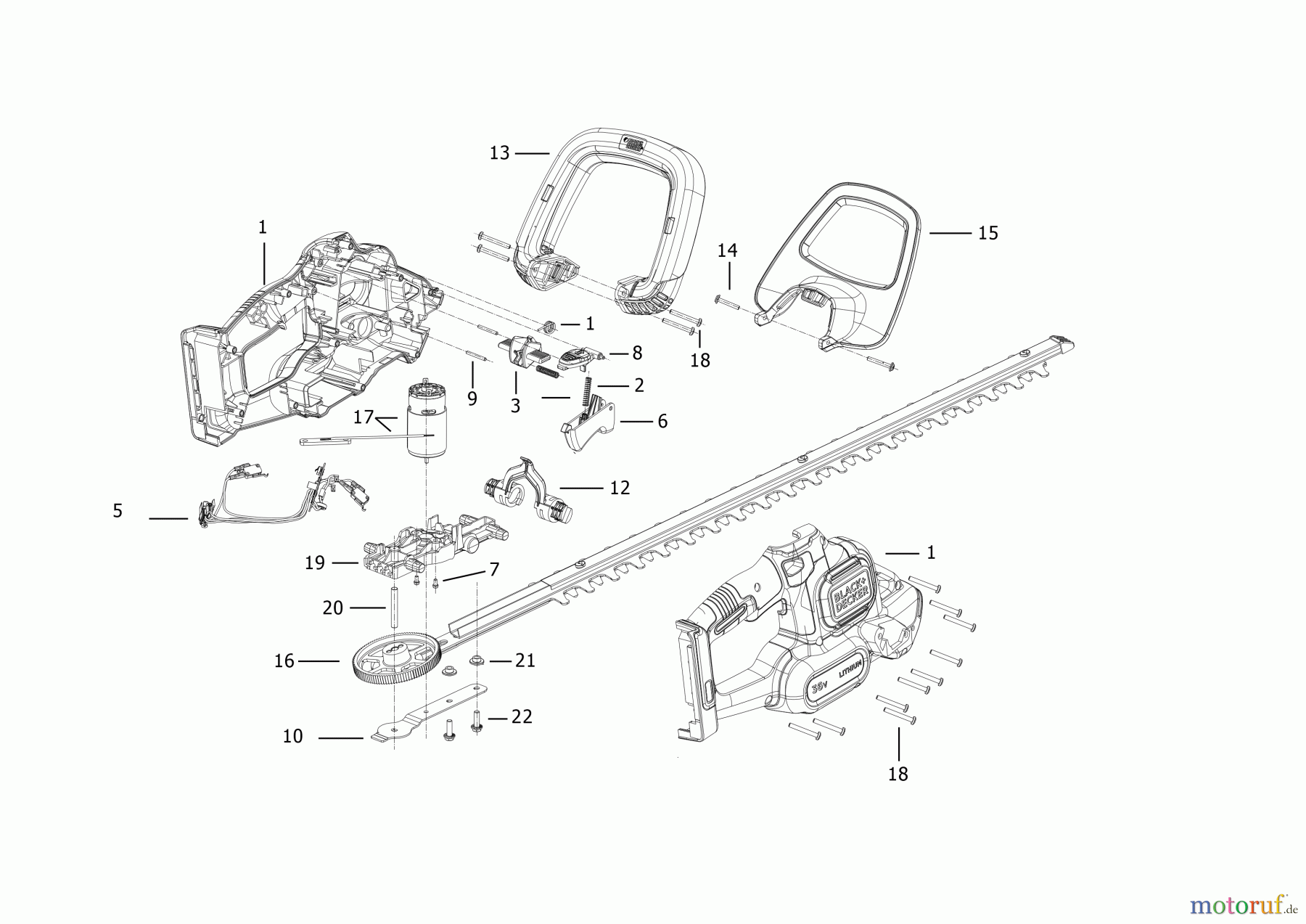 BLACK+DECKER AUSSERHALB HECKENSCHEREN, FADENTRIMMER, SCHEREN HECKENSCHERE BCHTS36B Seite 1