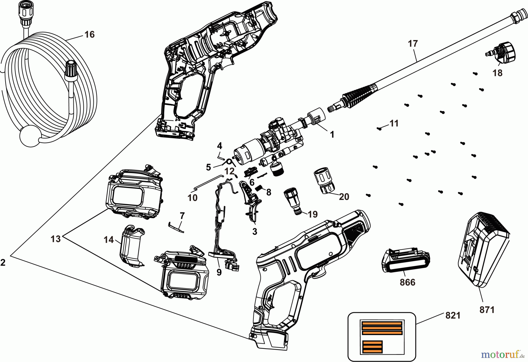 BLACK+DECKER AUSSERHALB HOCHDRUCKREINIGER, PUMPEN, KOMPRESSOREN, GENERATOREN DE-SPRAYER BCPC20D1 Seite 1