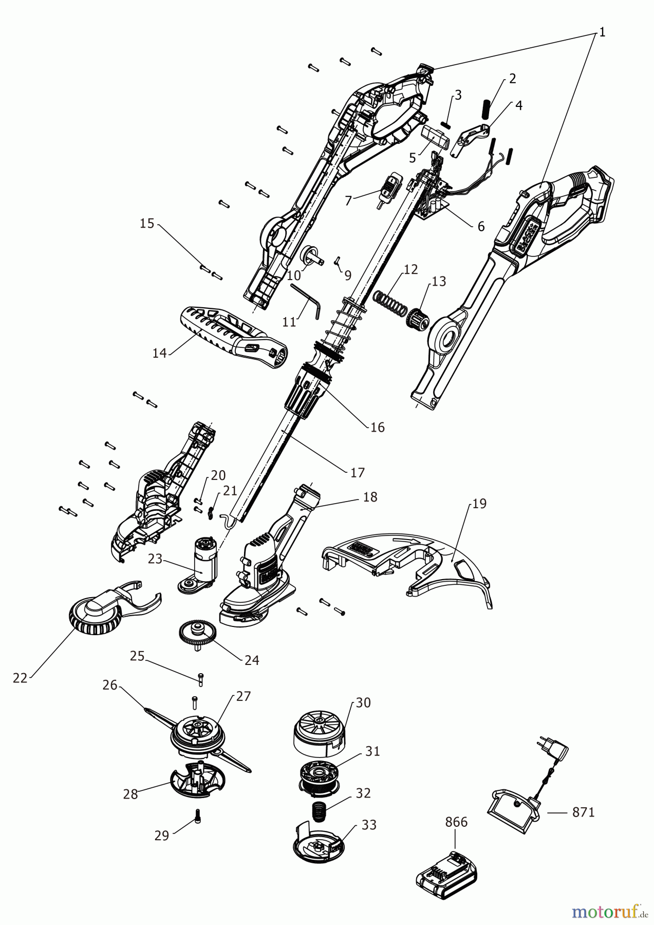 BLACK+DECKER AUSSERHALB HECKENSCHEREN, FADENTRIMMER, SCHEREN AKKU-RASENTRIMMER BCST918D1 Seite 1