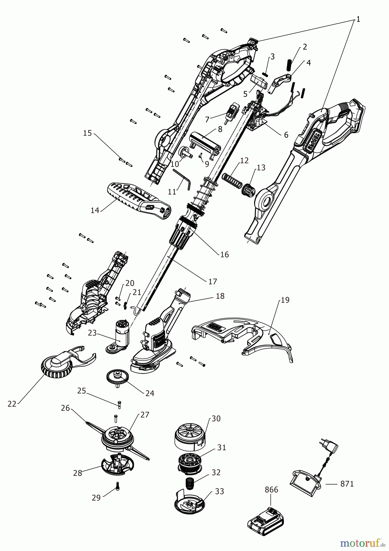 BLACK+DECKER AUSSERHALB HECKENSCHEREN, FADENTRIMMER, SCHEREN AKKU-RASENTRIMMER BCSTRB922H1 Seite 1