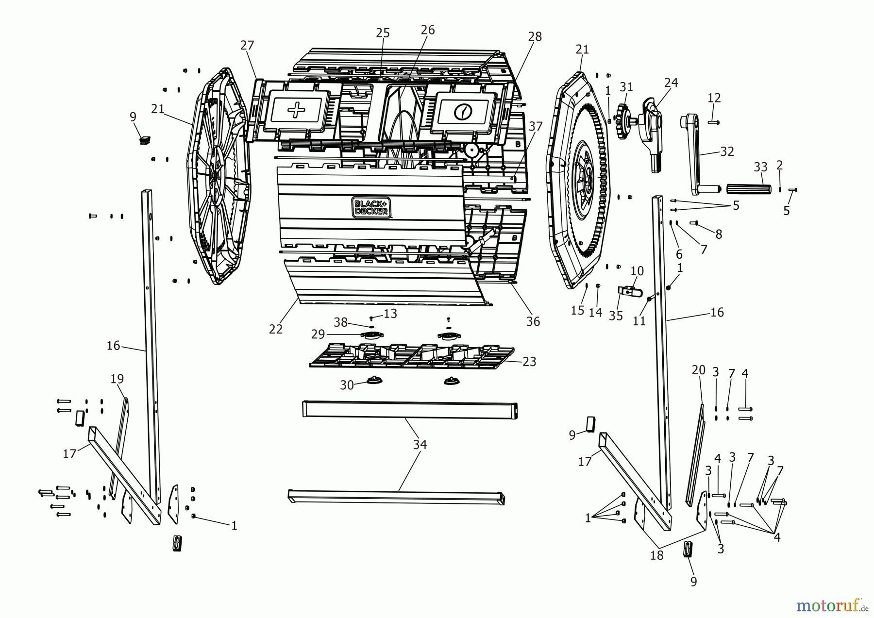  BLACK+DECKER INNENAUSSTATTUNG OSZILLIEREND GARTENARBEITER BDTCOM01 Seite 1