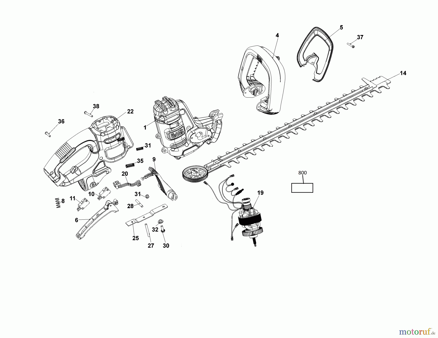 BLACK+DECKER AUSSERHALB HECKENSCHEREN, FADENTRIMMER, SCHEREN 500W HEDGE TRIMMER BEHTS401 Seite 1