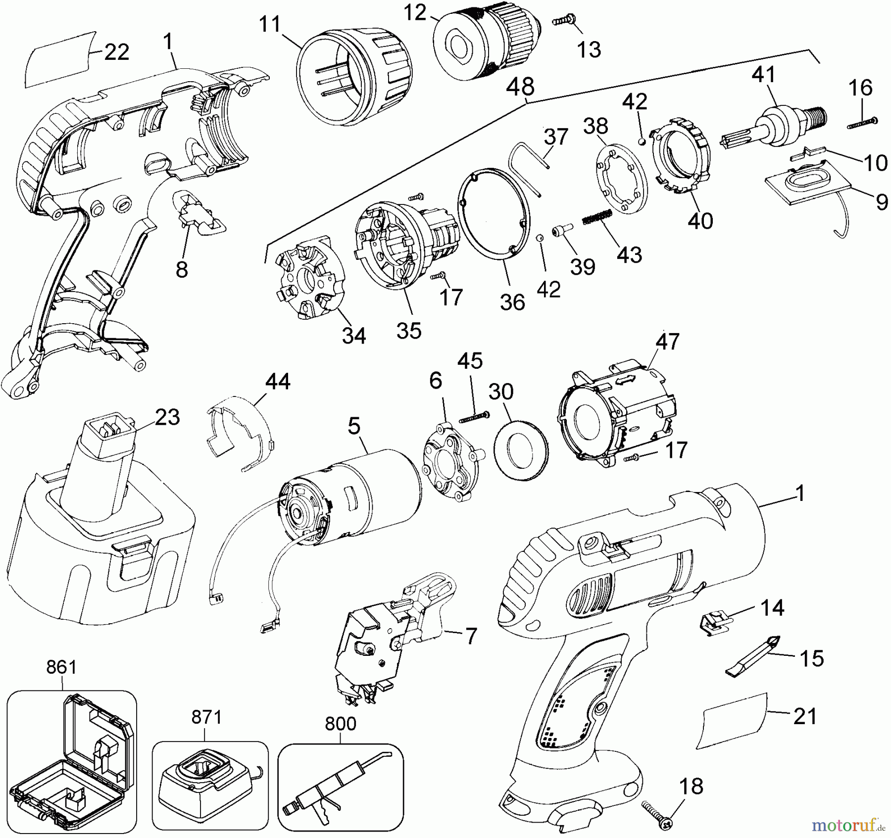 DEWALT Divers 14.4V DRILL/DRIVER BSA73KA Seite 1