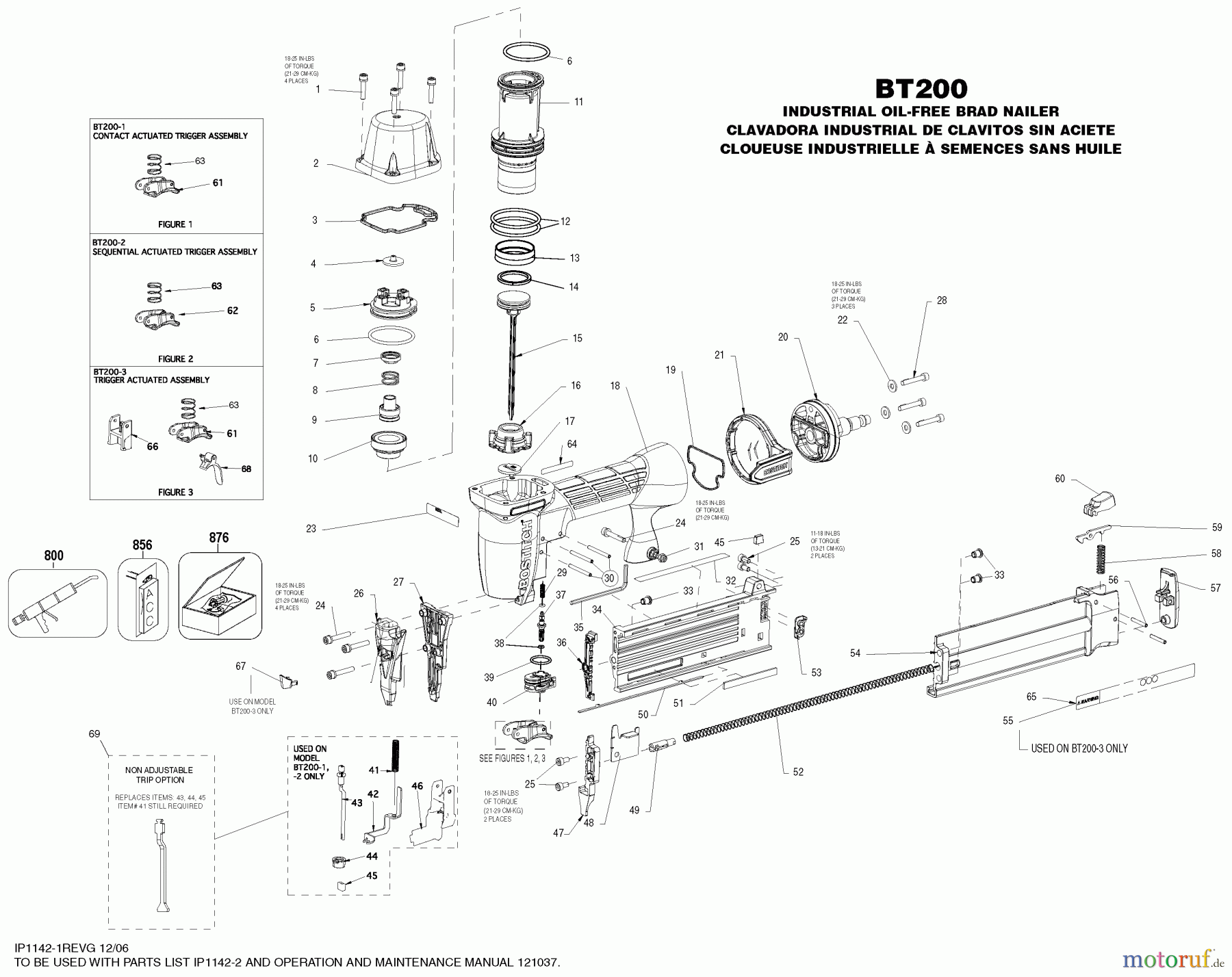 BOSTITCH NAILERS BOSTITCH BRAD NAILER BT200-2 Seite 1