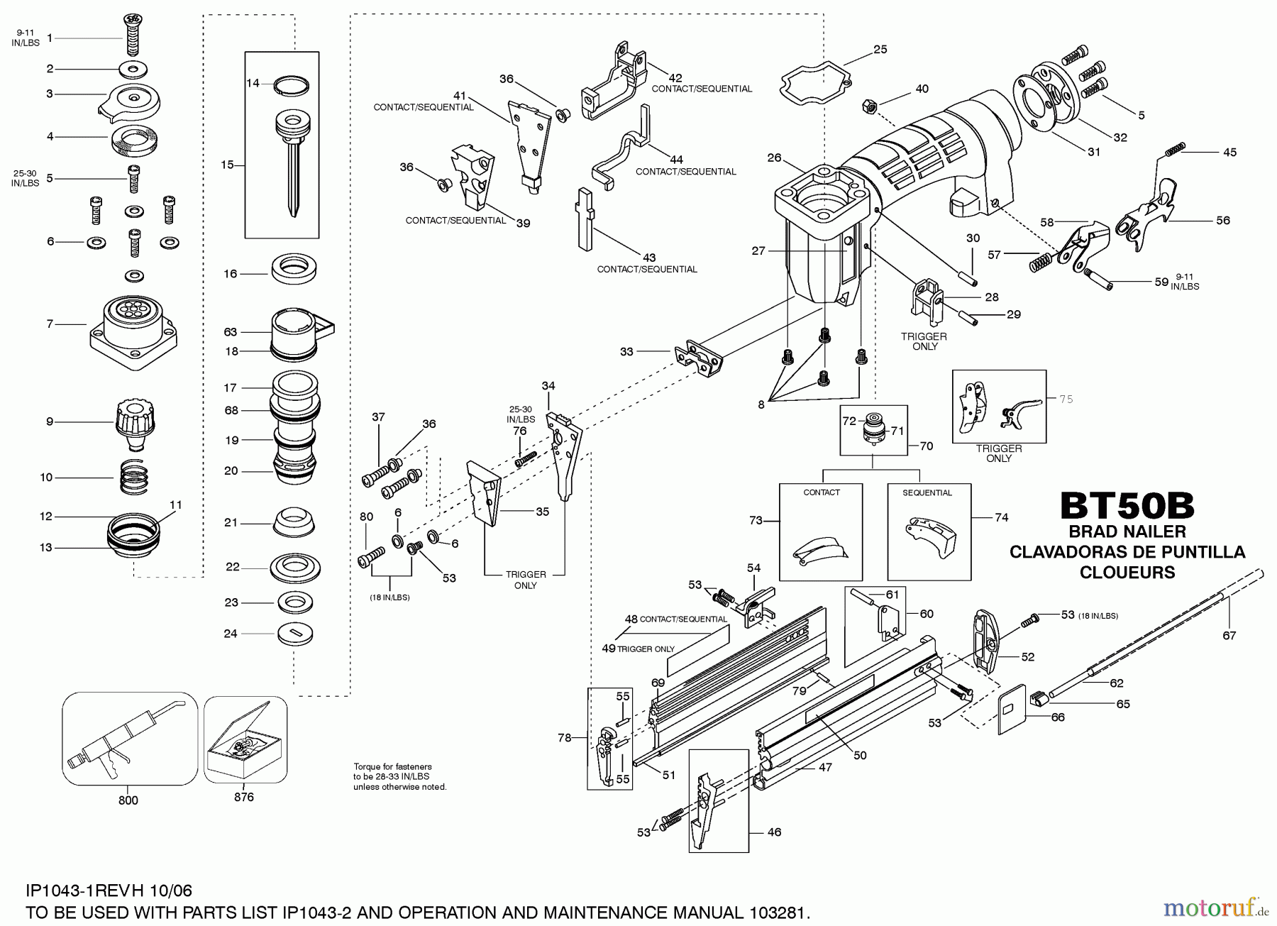BOSTITCH NAILERS BT BRAD NAILER-ST BT50B-2 Seite 1
