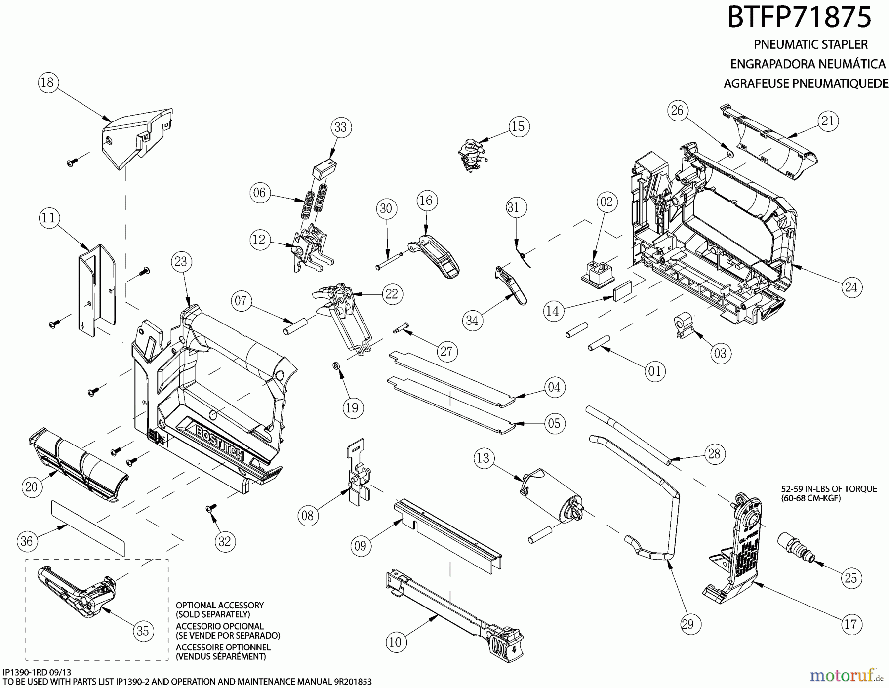 BOSTITCH NAILERS DRUCKLUFTKLAMMER AGRAFEUSE BTFP71875 Seite 1