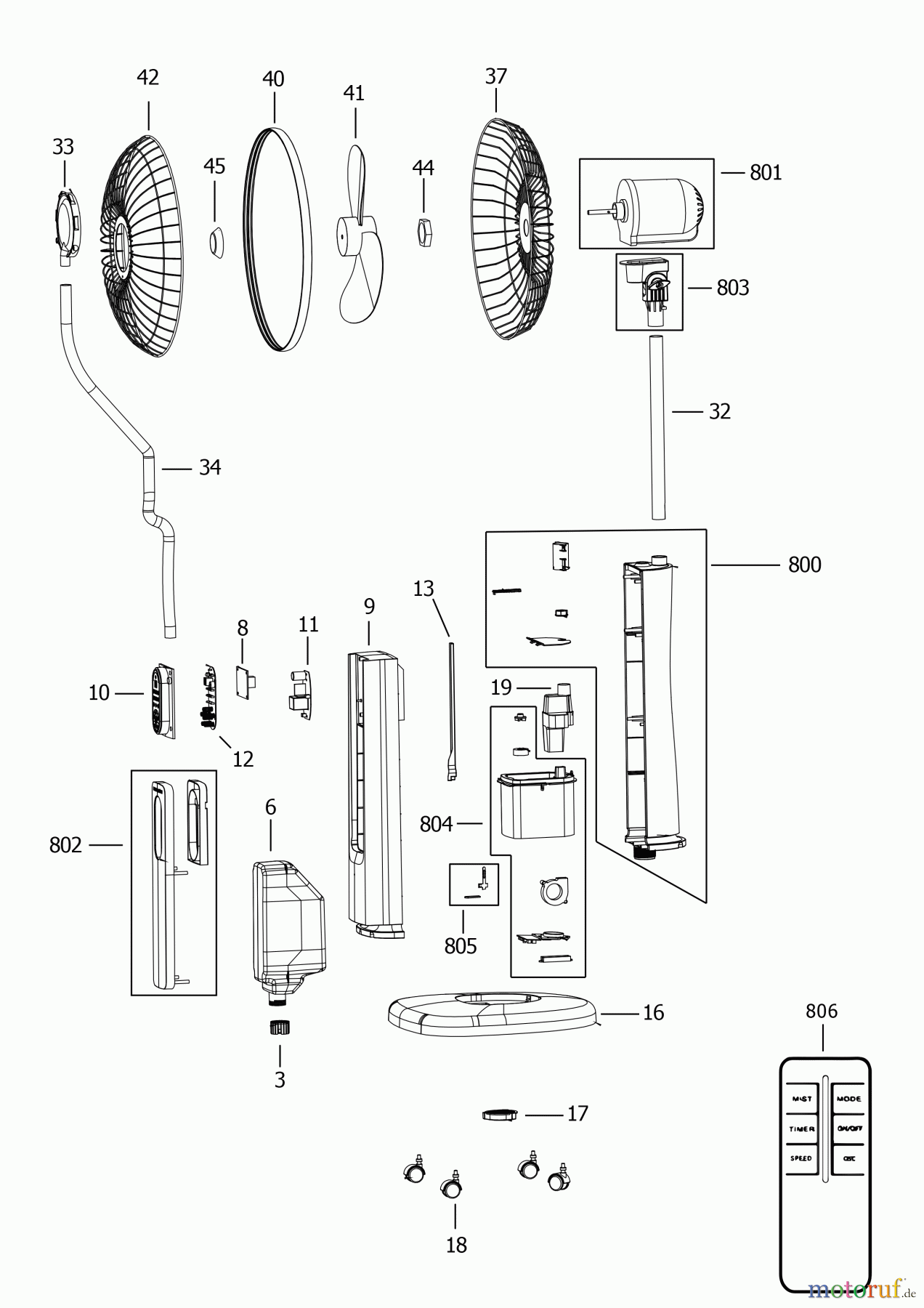 BLACK+DECKER HAUSHALT PERSÖNLICHE PFLEGE LÜFTER STÄNDER BXMF75E Seite 1