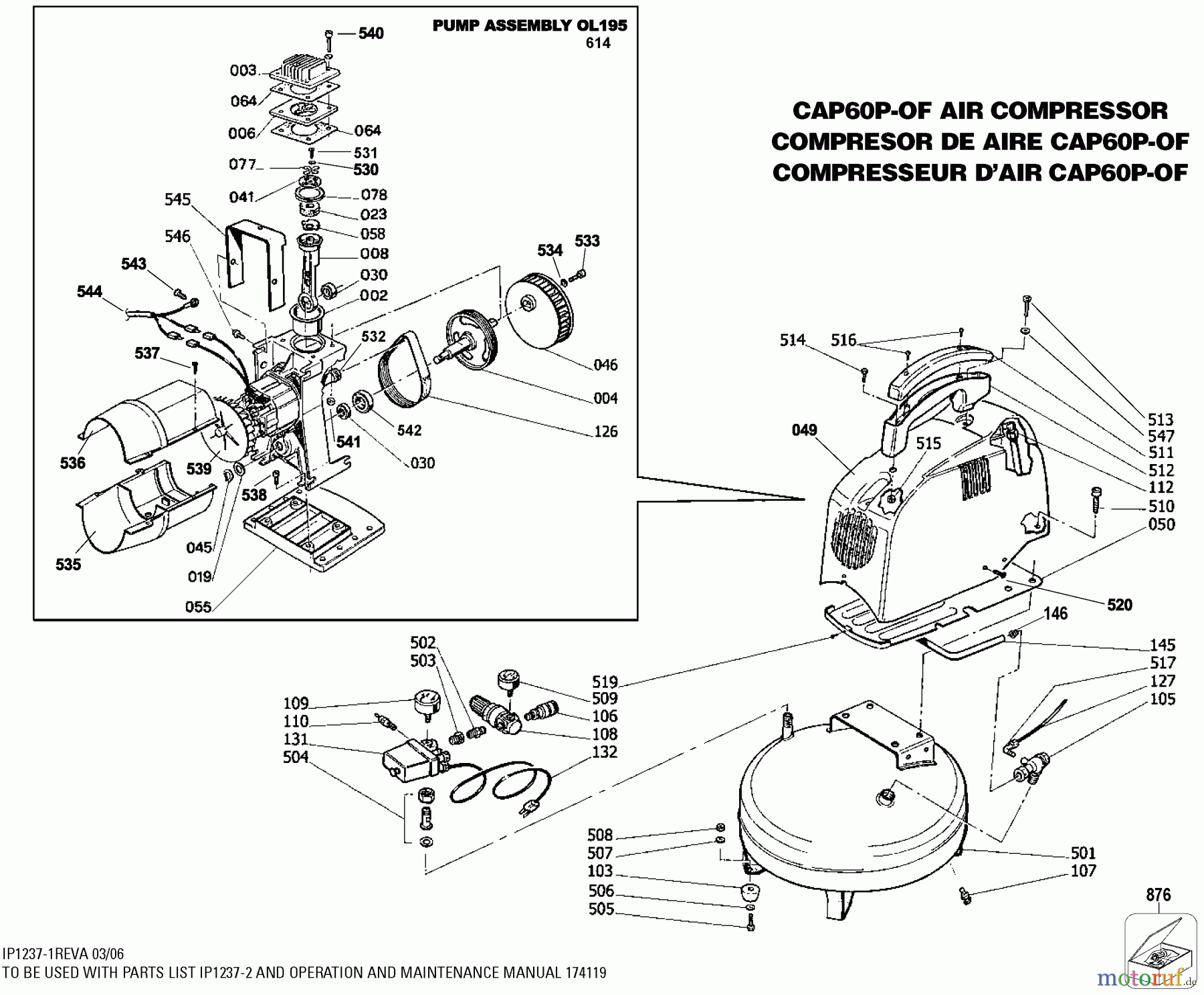 BOSTITCH COMPRESSORS AIR COMPRESSOR CAP60P-OF Seite 1