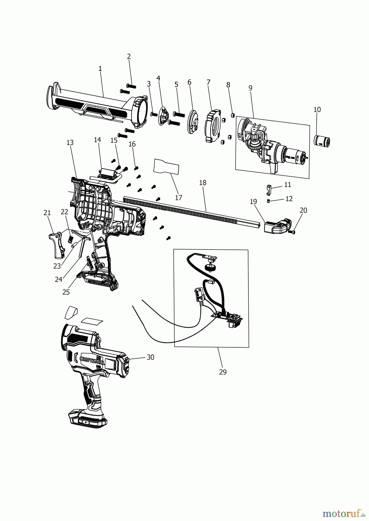 CRAFTSMAN CORDLESS EXPANSION KARTUSCHENPISTOLE CMCE600B Seite 1