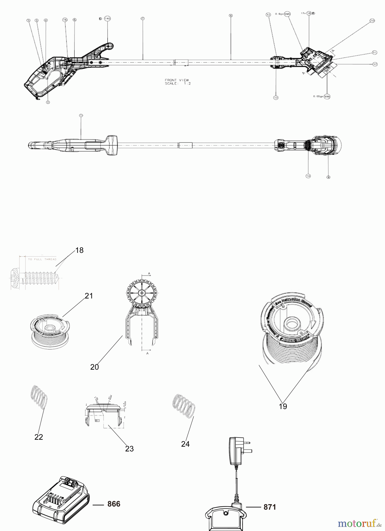  CRAFTSMAN CORDLESS OUTDOOR AKKU-RASENTRIMMER CMCST915D1 Seite 2