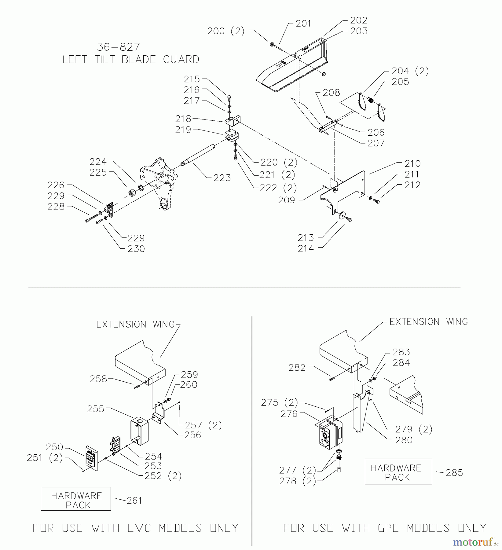  DELTA Divers LEFT TILT UNISAW 36-L53L-575-U50 Seite 3