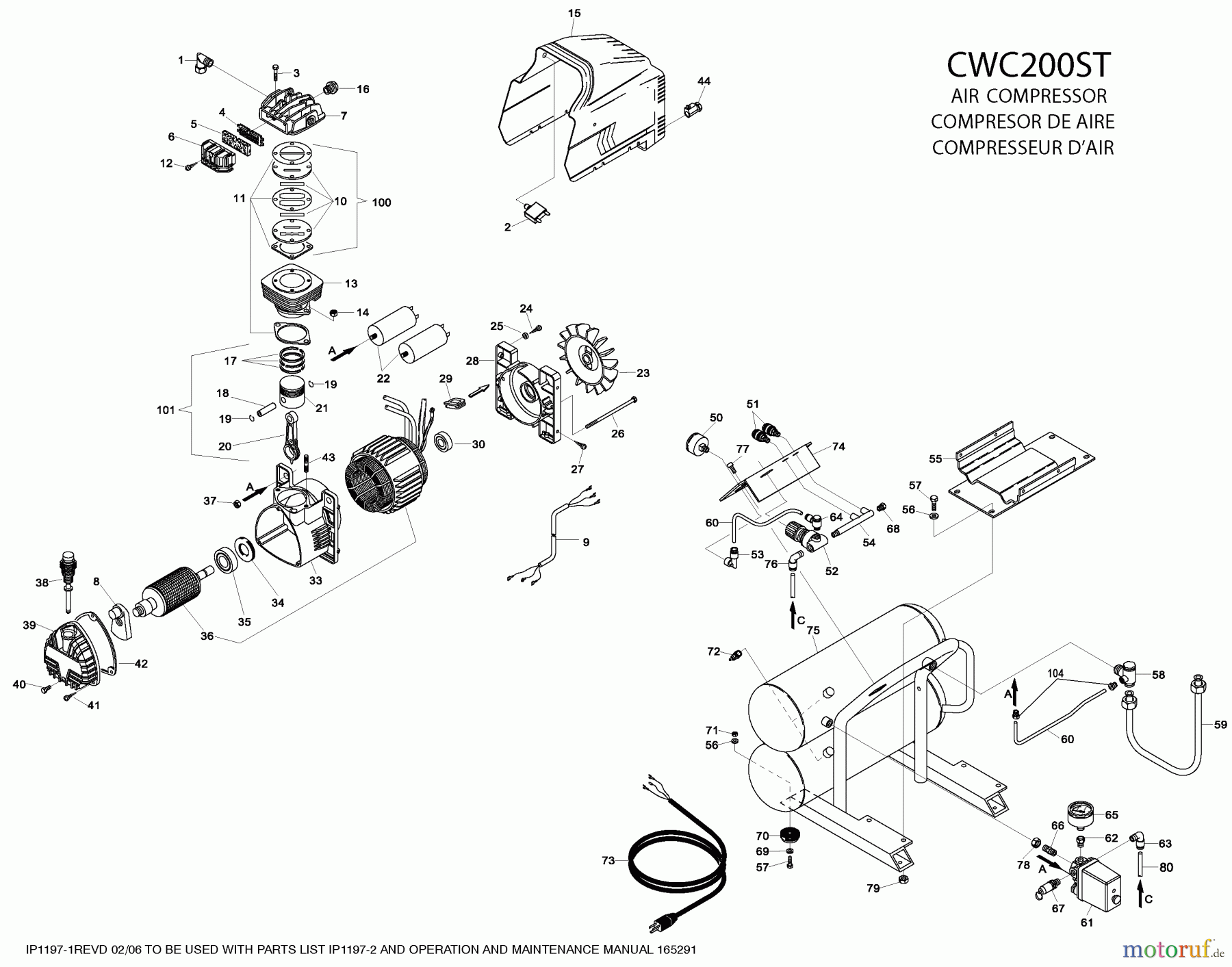 BOSTITCH COMPRESSORS AIR COMPRESSOR CWC200ST Seite 1