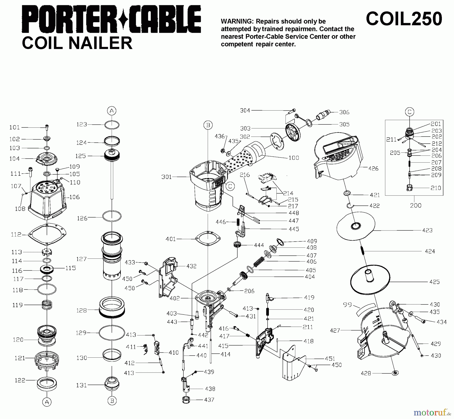 PORTER CABLE Divers 54521 COIL250 Seite 1