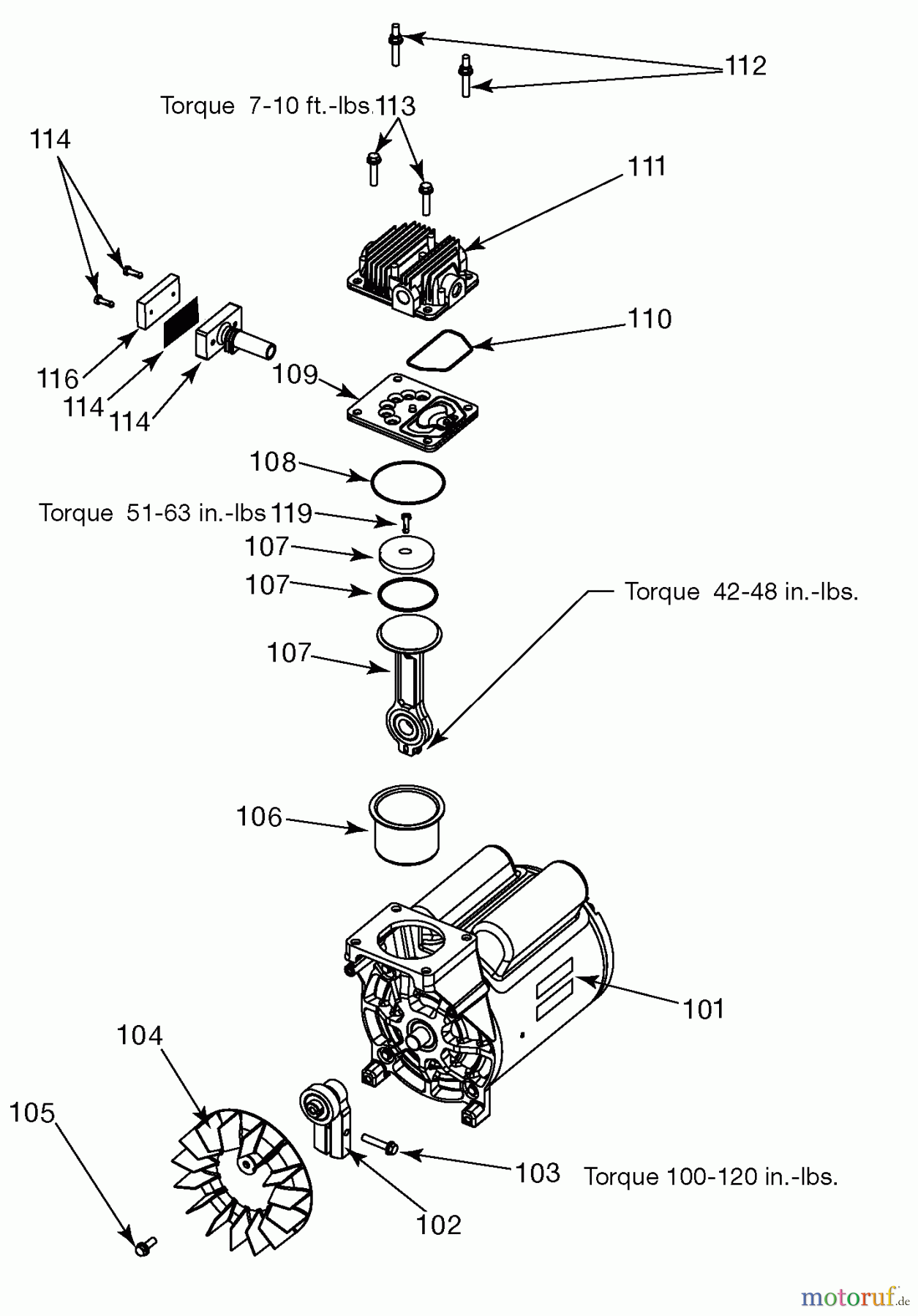 PORTER CABLE Divers A 6.0HP 20G HP PL 1STG 12 CPF6020-WK Seite 2