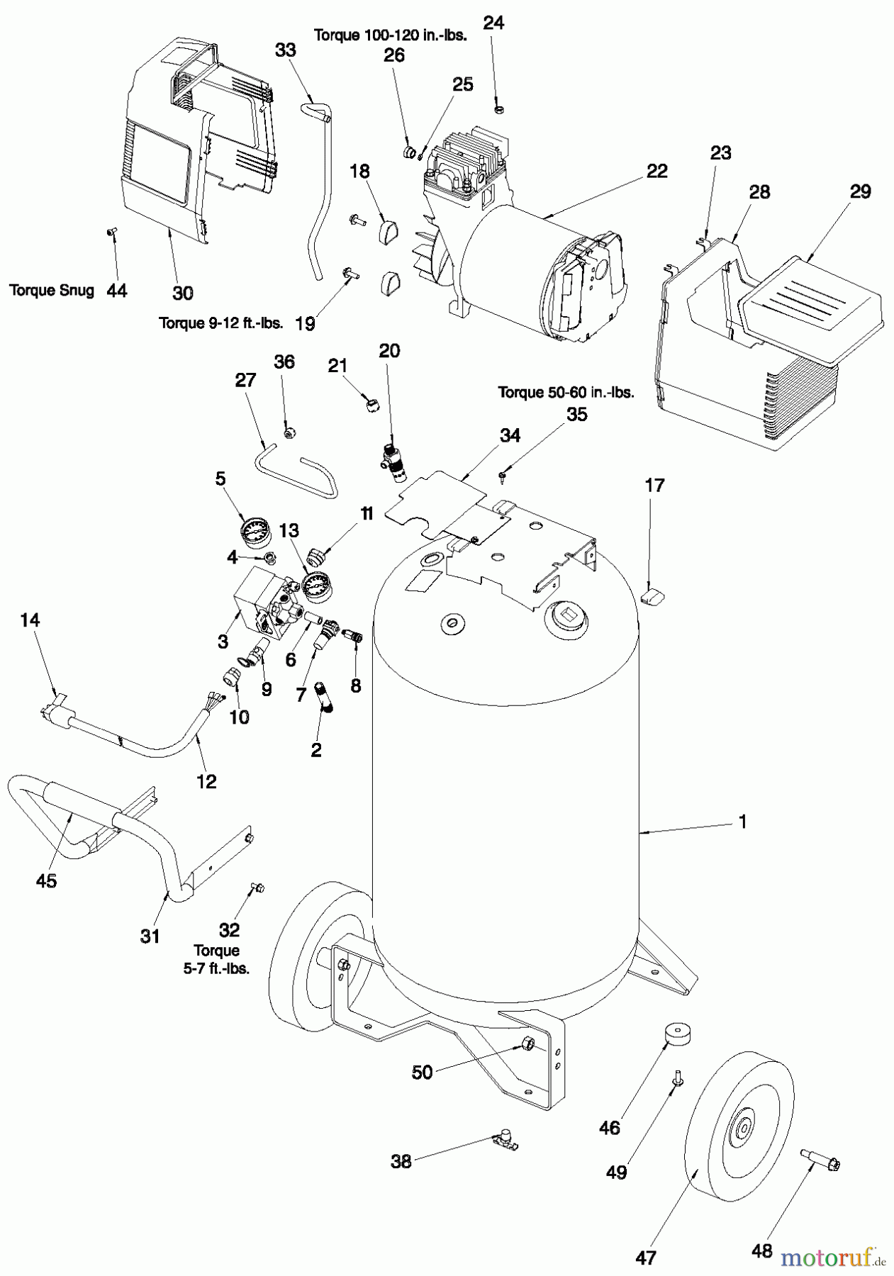  PORTER CABLE Divers A 6.0HP 25G VP PL 1STG 12 CPF6025VP Seite 1