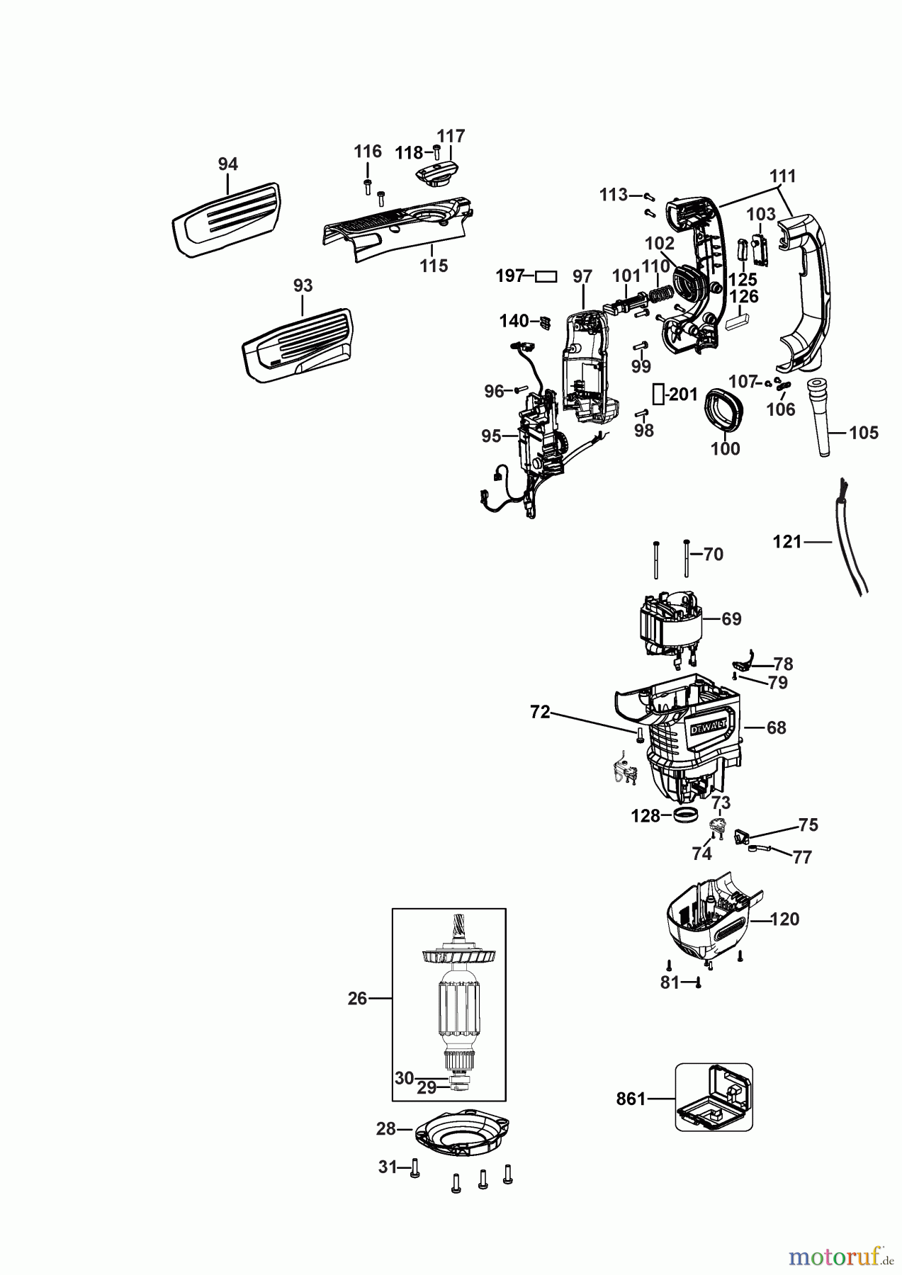  DEWALT Bohrhämmer Meisselhämmer 6KG SDS MAX CHIPPING HAMM D25832K Seite 1