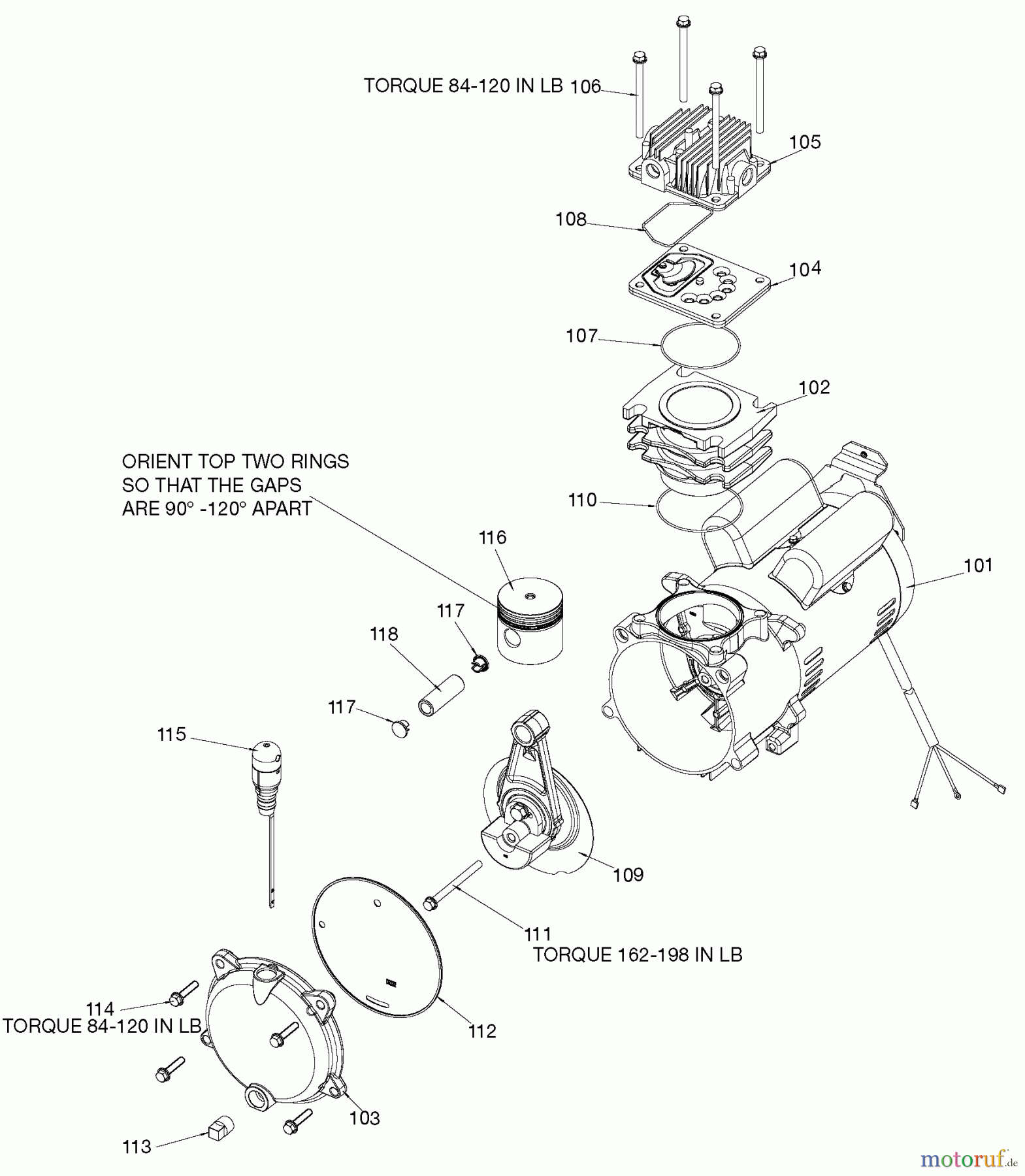 PORTER CABLE Divers A 2.5HP 4G PC DL 1STG 120 C2555 Seite 2