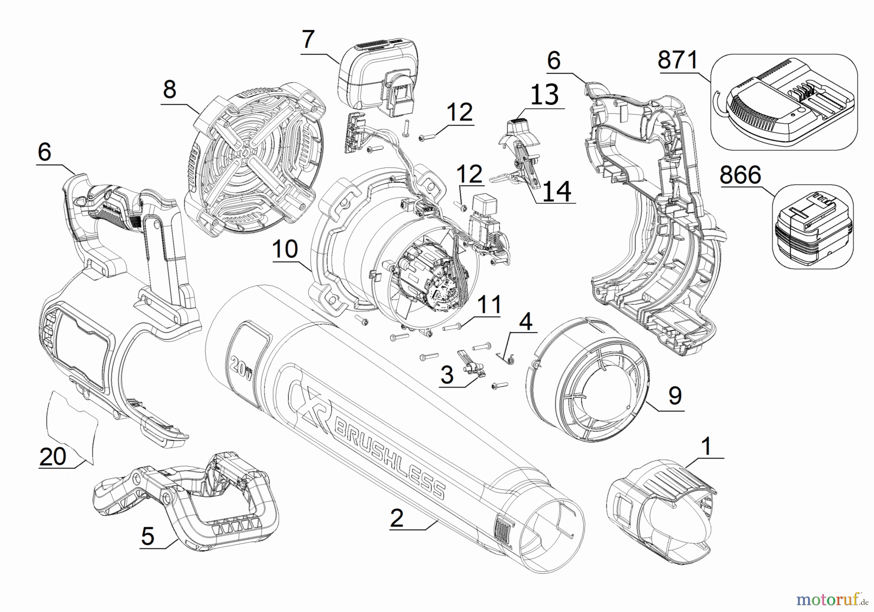  DEWALT Divers GEN2 20V BRSLSBLWR K DCBL722P1 Seite 1