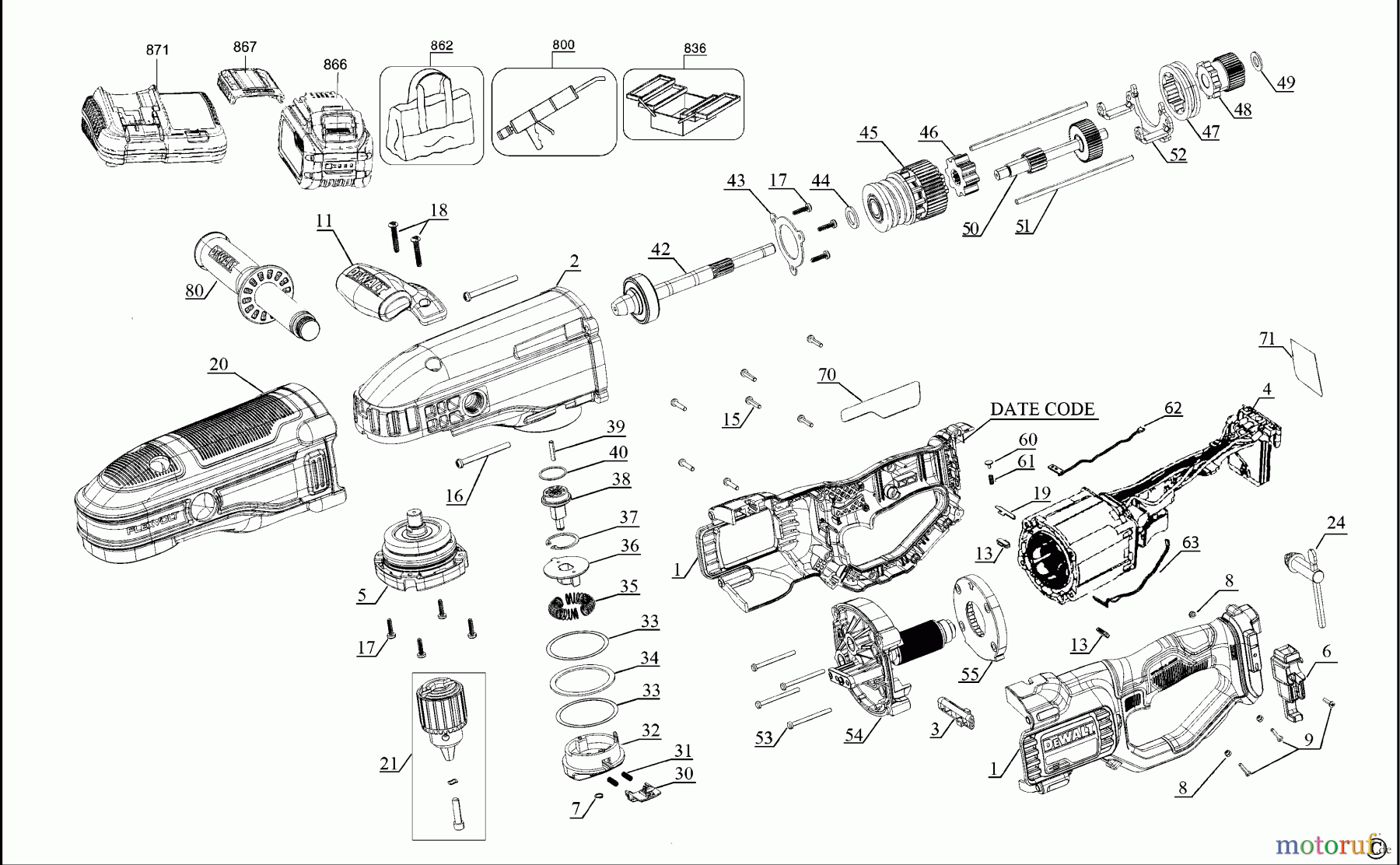 DEWALT AKKUBOHRER CDLS DRILLS 54V 60V MX INLNE STD/JST DCD470B Seite 3