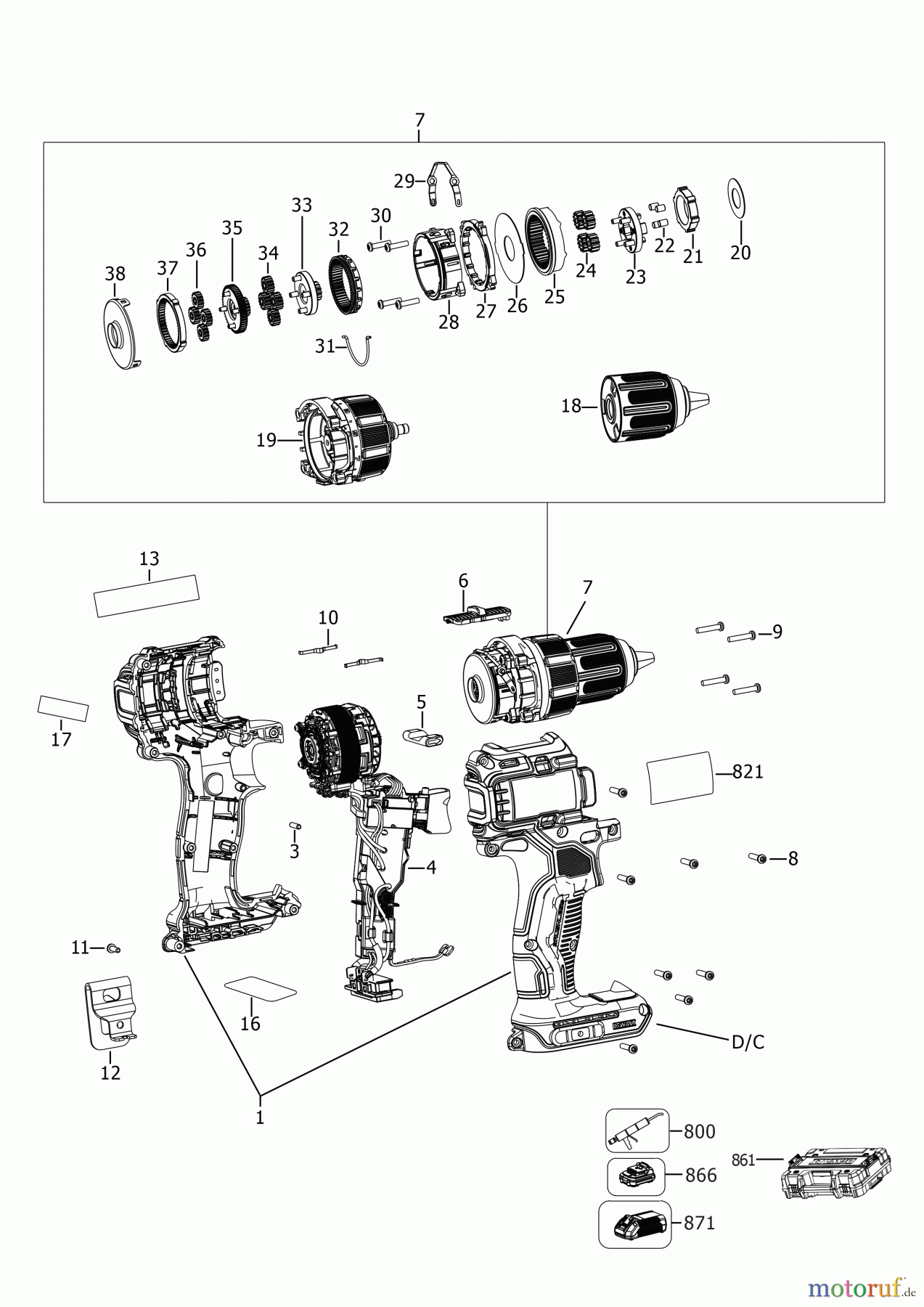 DEWALT AKKUBOHRER CDLS DRILLS 18V AKKU SCHRAUBER DCD708L2 Seite 1