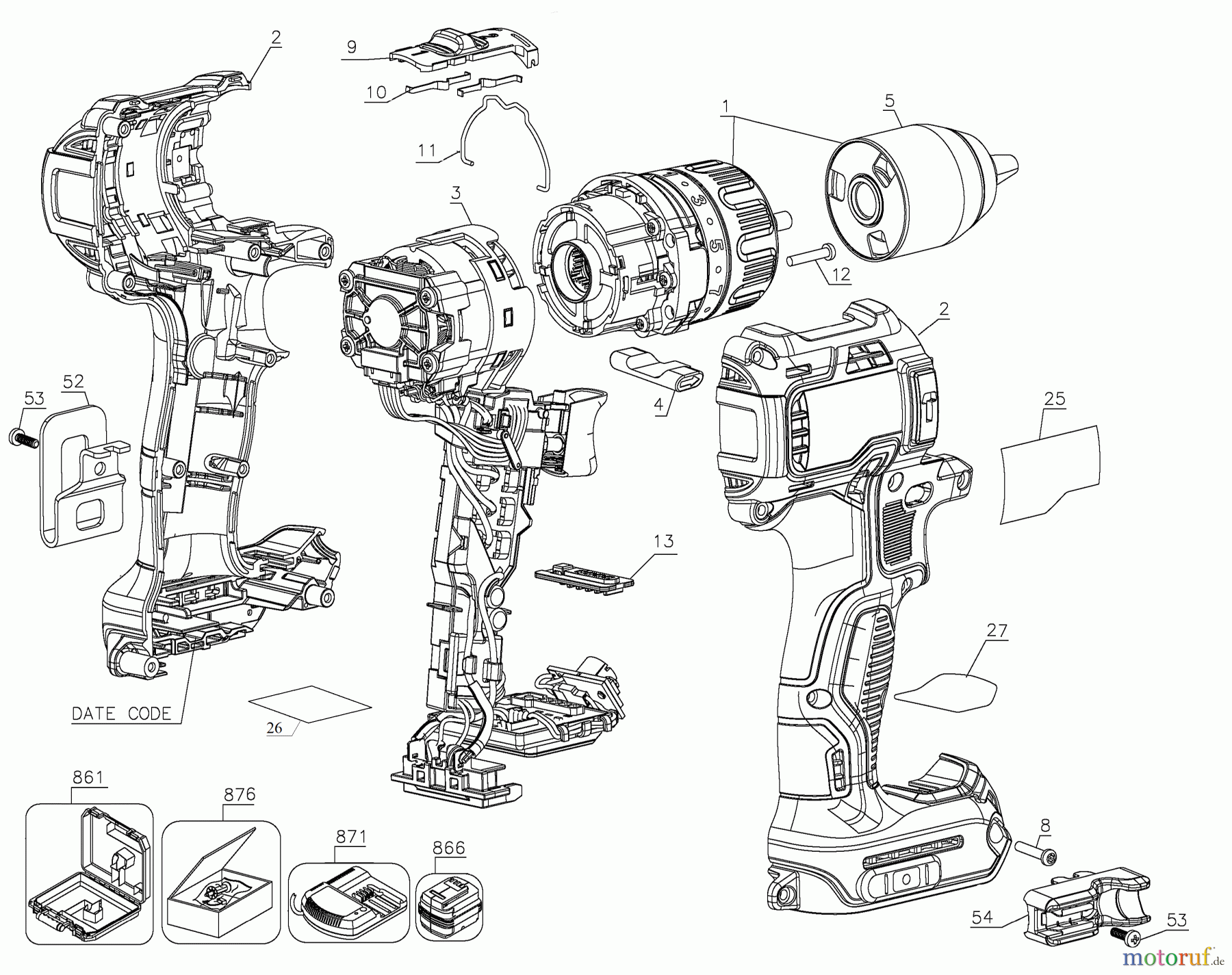  DEWALT AKKUBOHRER DRILLS, 20V BOHRHAMMER DCD797BR Seite 1