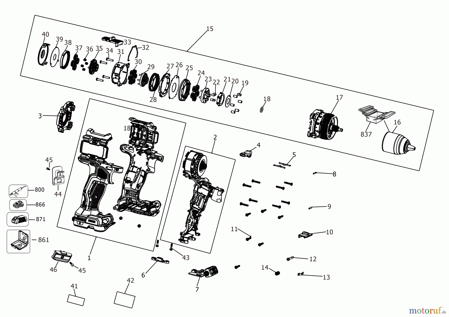 DEWALT AKKUBOHRER CDLS DRILLS 18V AKKU SCHRAUBER DCD800M2T Seite 1