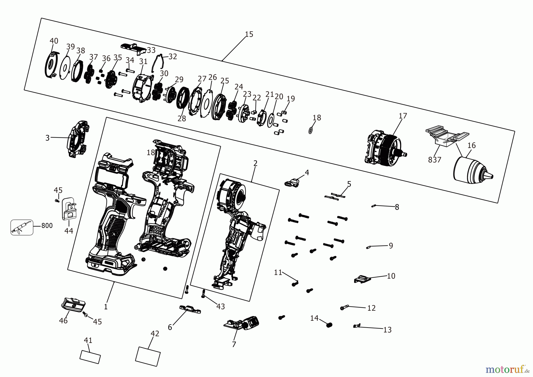 DEWALT AKKUBOHRER CDLS DRILLS 18V AKKU SCHRAUBER DCD800N Seite 1