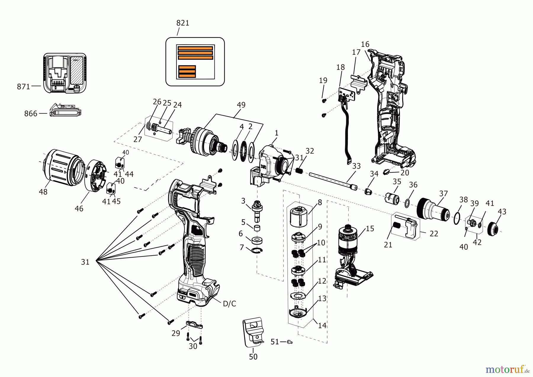 DEWALT BEFESTIGUNG PULVER AKTIVIERT NIETER DCF414GE2 Seite 1