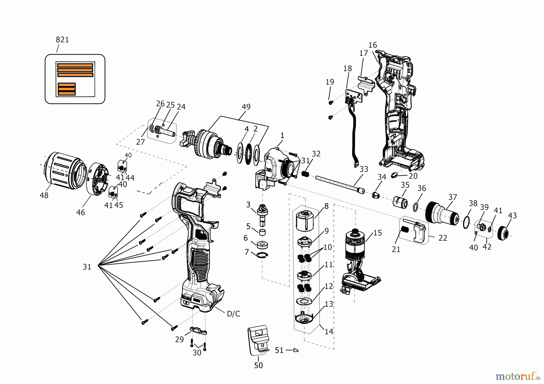 DEWALT BEFESTIGUNG PULVER AKTIVIERT NIETER DCF414E2GT Seite 1
