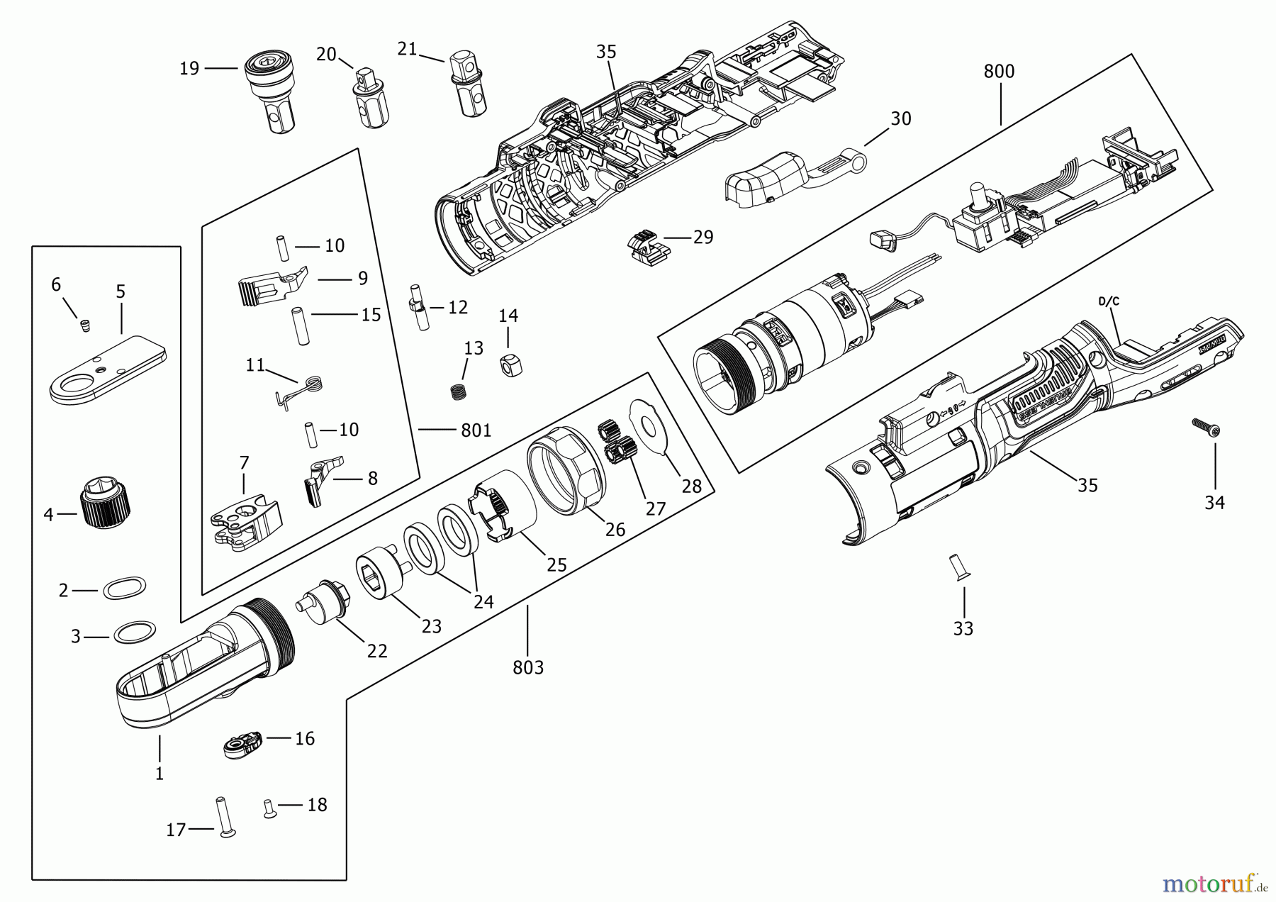 DEWALT HANDWERKZEUGE Ratschen RATSCHE DCF500B Seite 1