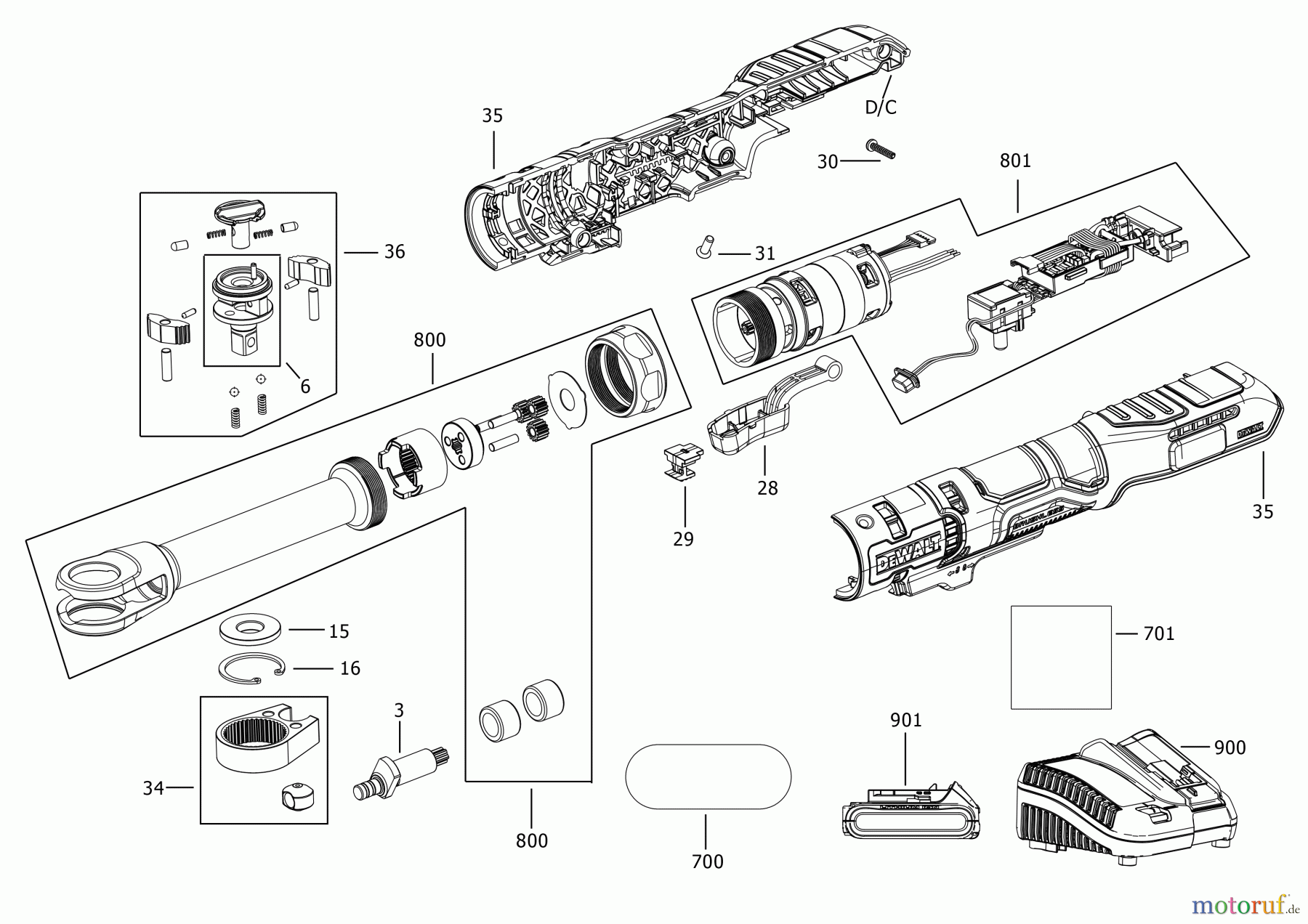 DEWALT HANDWERKZEUGE Ratschen RATSCHE DCF503EN Seite 1
