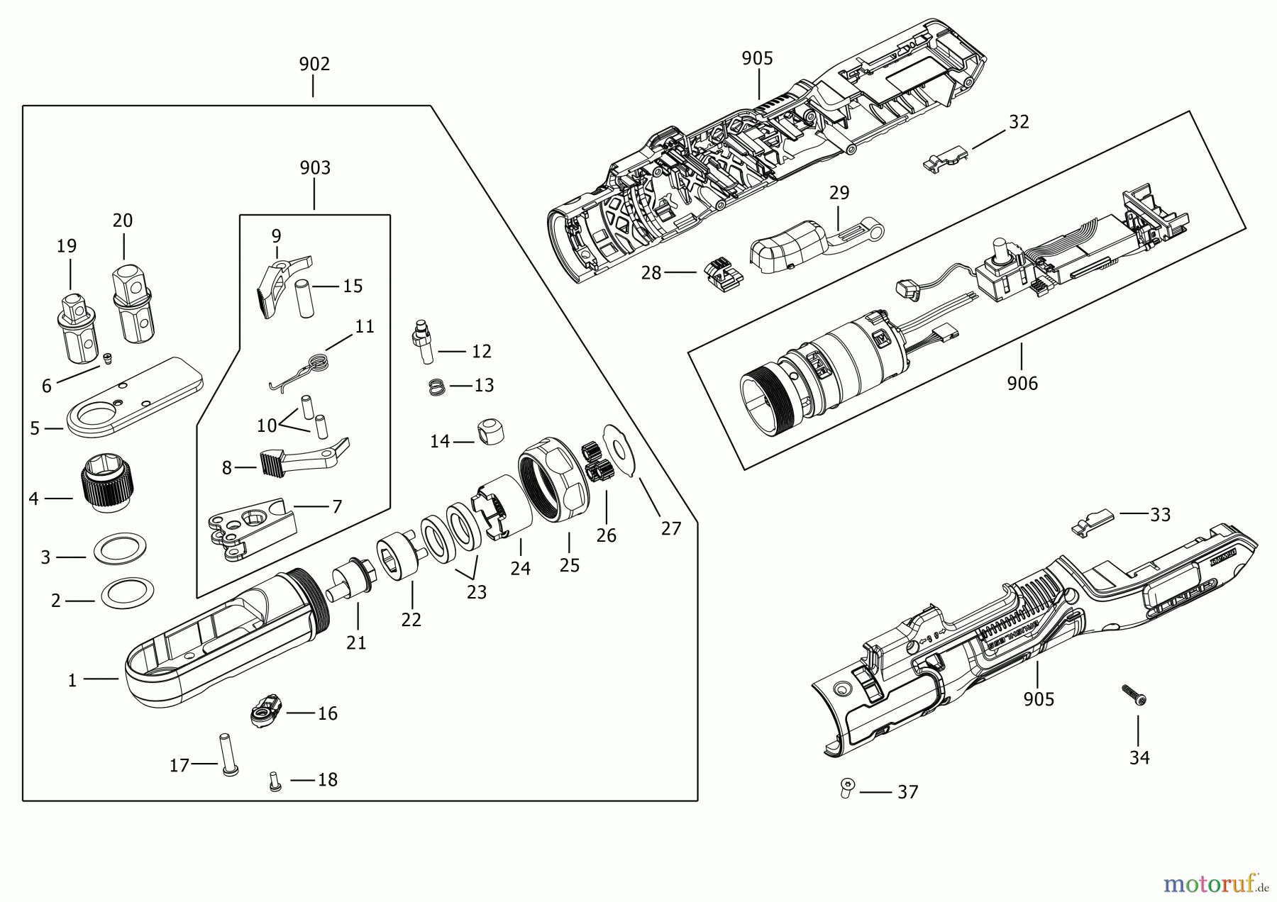 DEWALT HANDWERKZEUGE Ratschen RATSCHE DCF510B Seite 1