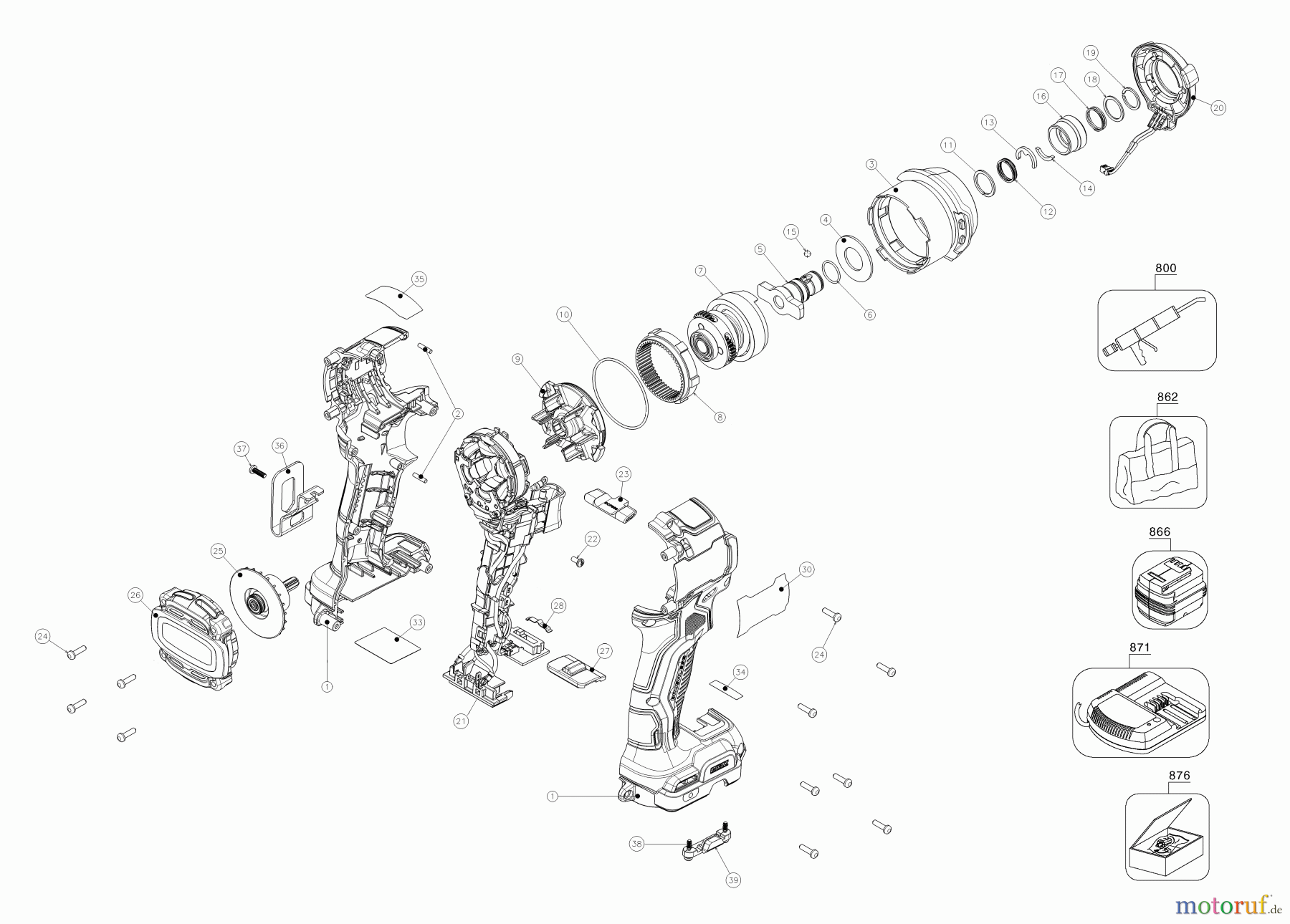DEWALT Akku Schrauber SCHLAGSCHRAUBER DCF850P1 Seite 1